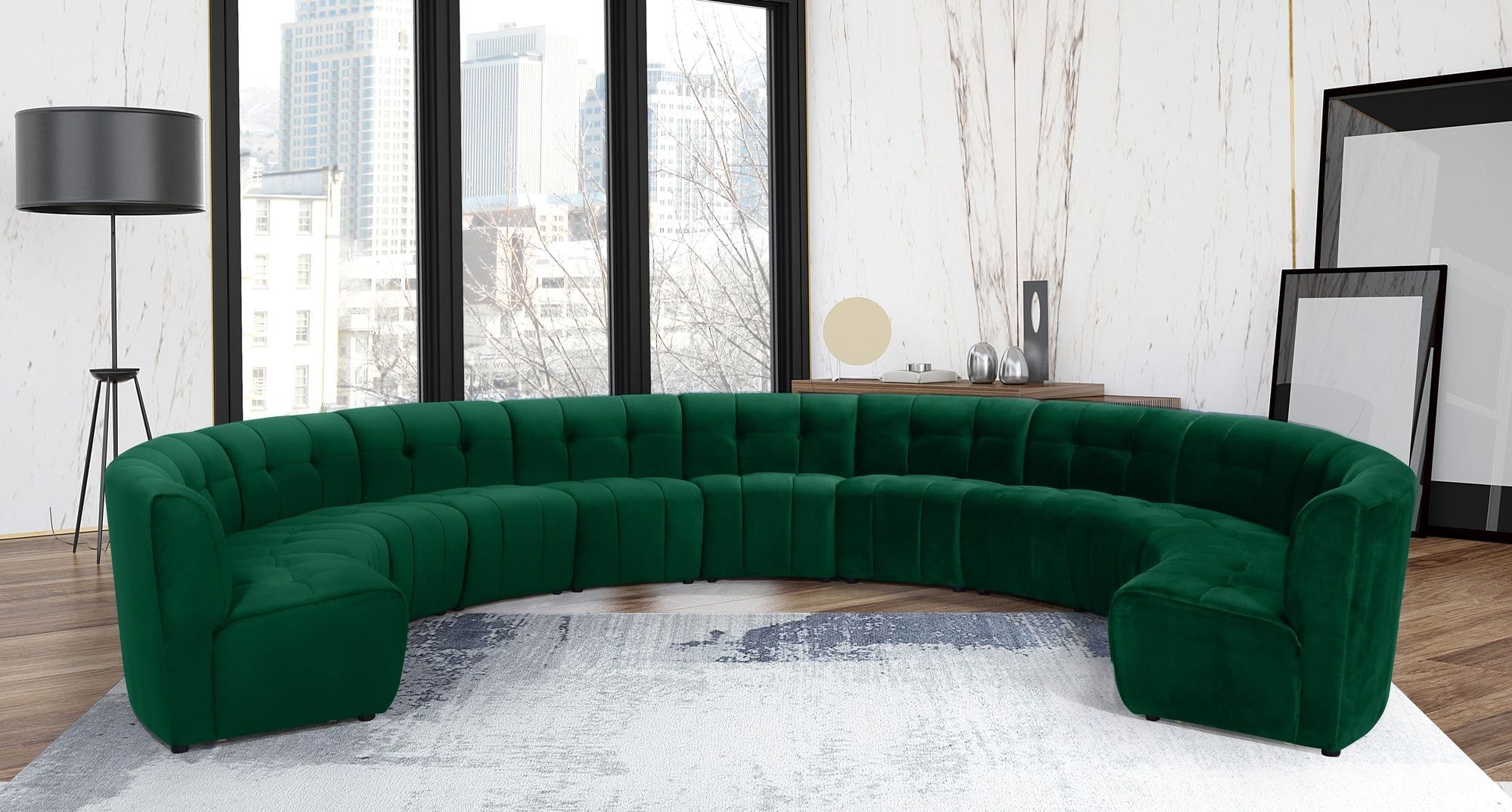Limitless 173" 11-Piece Modular Velvet Sectional