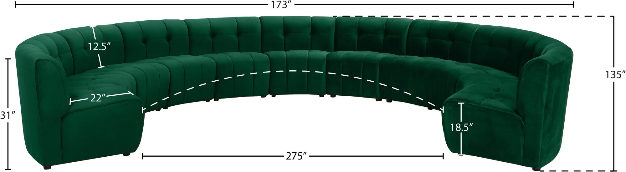 Limitless 173" 11-Piece Modular Velvet Sectional