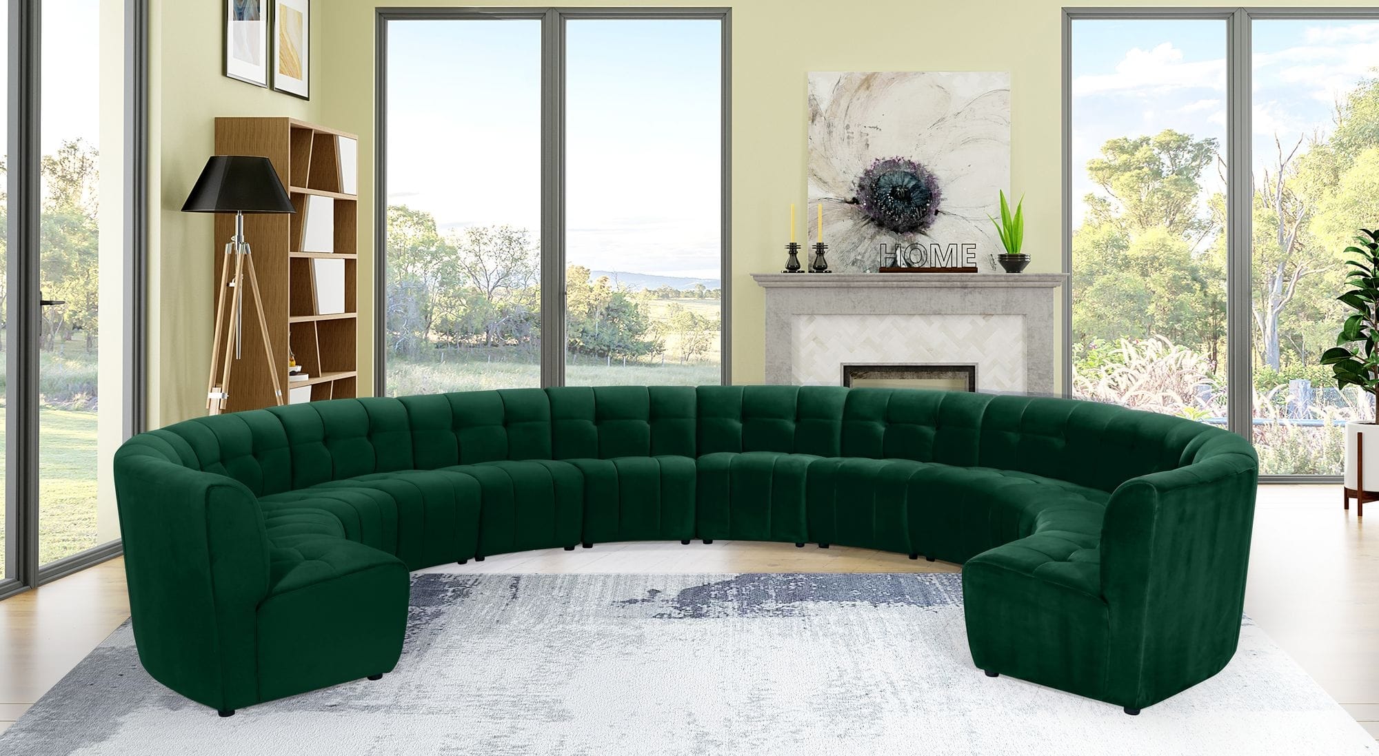 Limitless 173" 12-Piece Modular Velvet Sectional