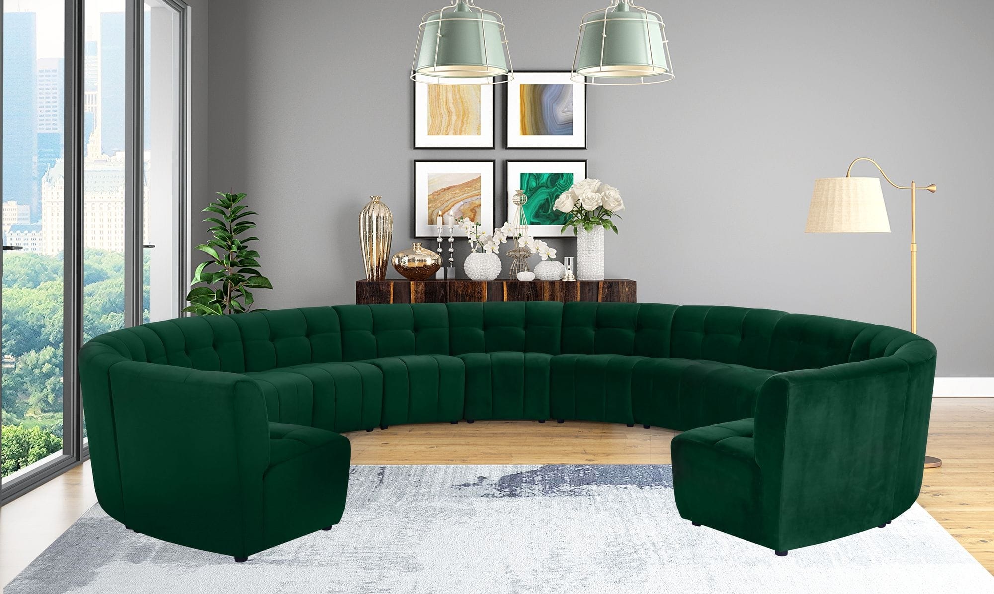Limitless 173" 13-Piece Modular Velvet Sectional