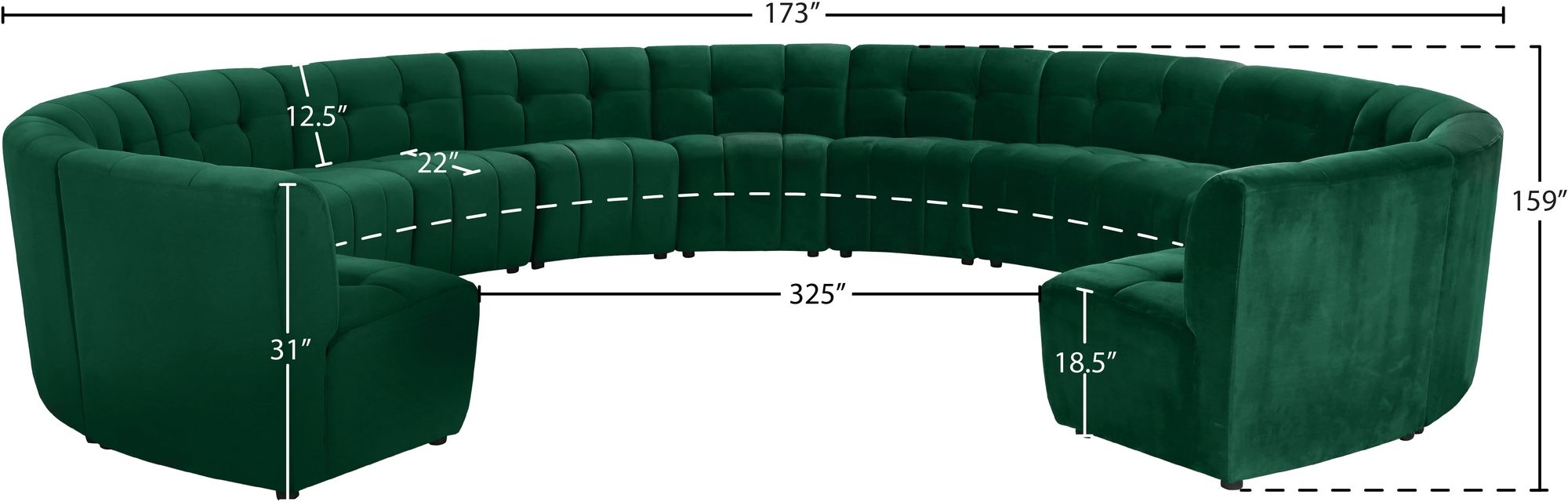 Limitless 173" 13-Piece Modular Velvet Sectional