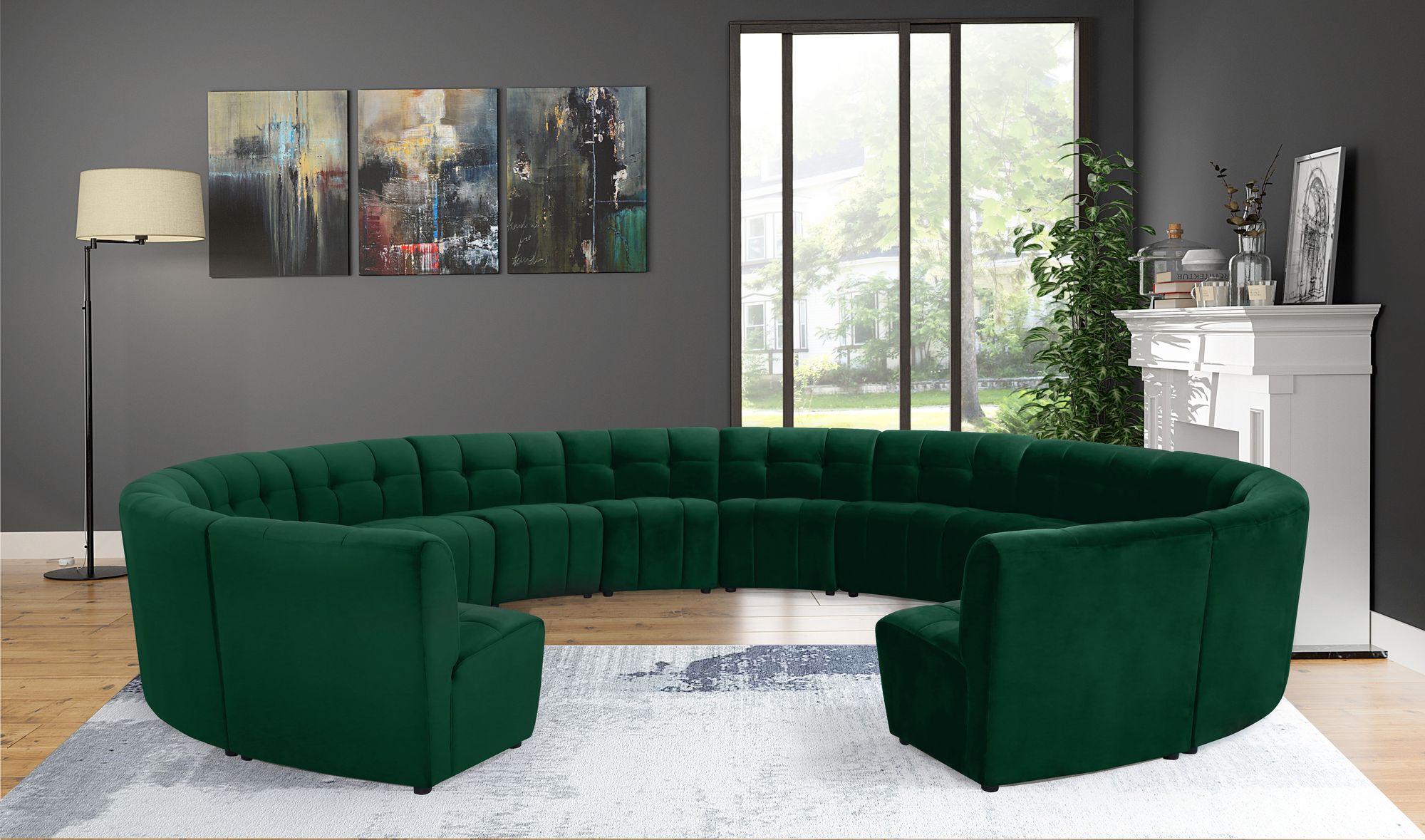 Limitless 173" 14-Piece Modular Velvet Sectional