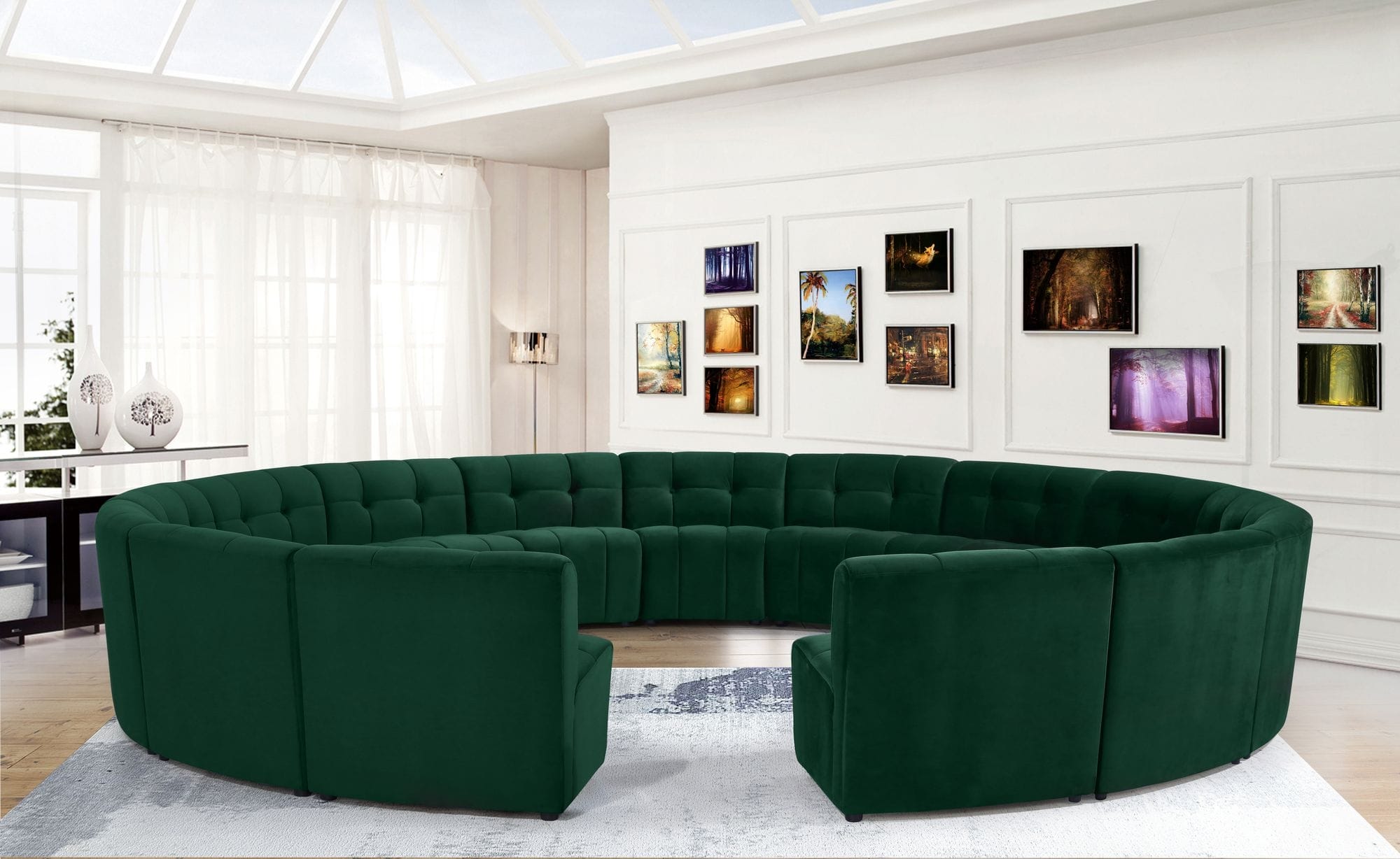 Limitless 173" 15-Piece Modular Velvet Sectional