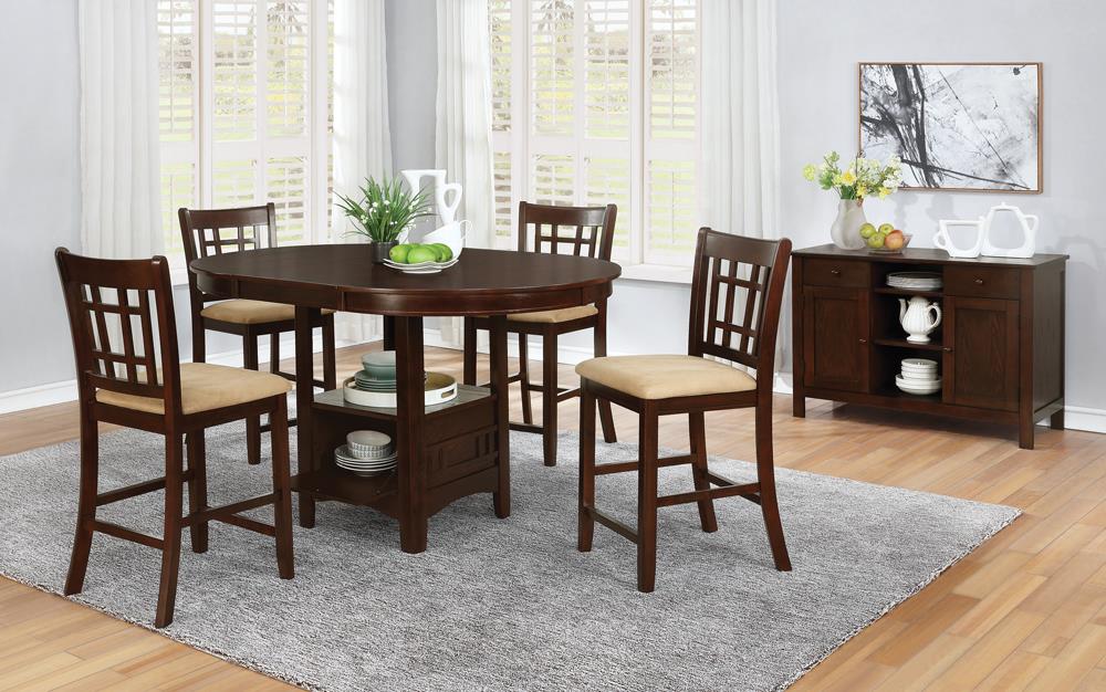 Lavon 42" Wood Veneer Round Extendable Counter Height Table