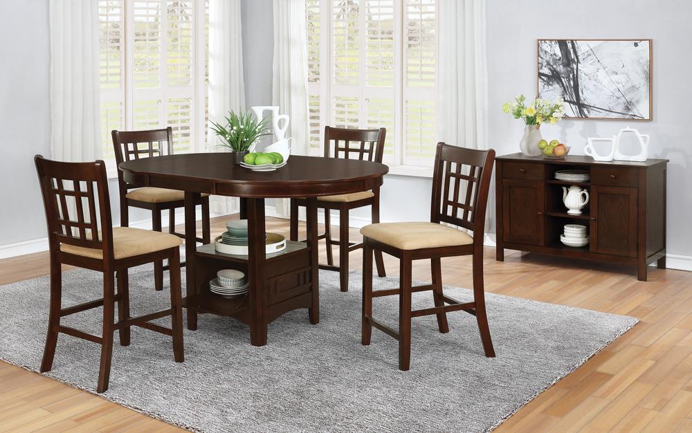 Lavon Fabric Counter Height Stool w/ Wood Legs & Lattice Back