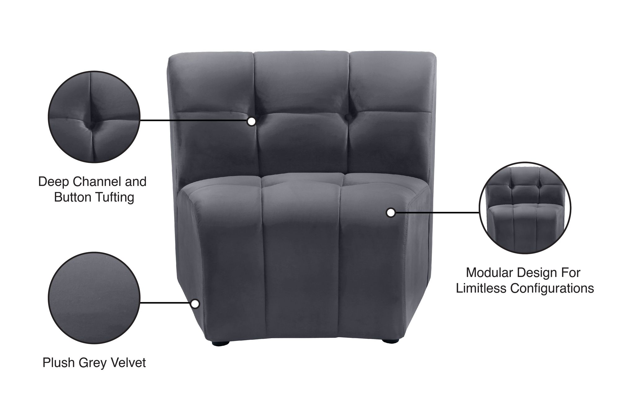 Limitless Modular Velvet Chair