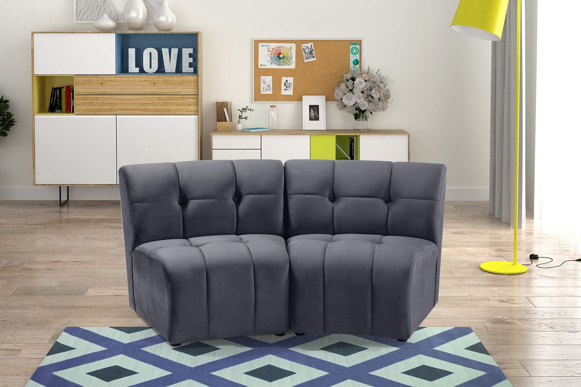 Limitless Modular Velvet Loveseat