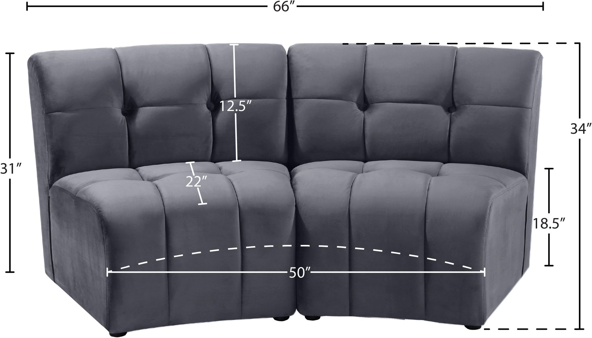 Limitless Modular Velvet Loveseat