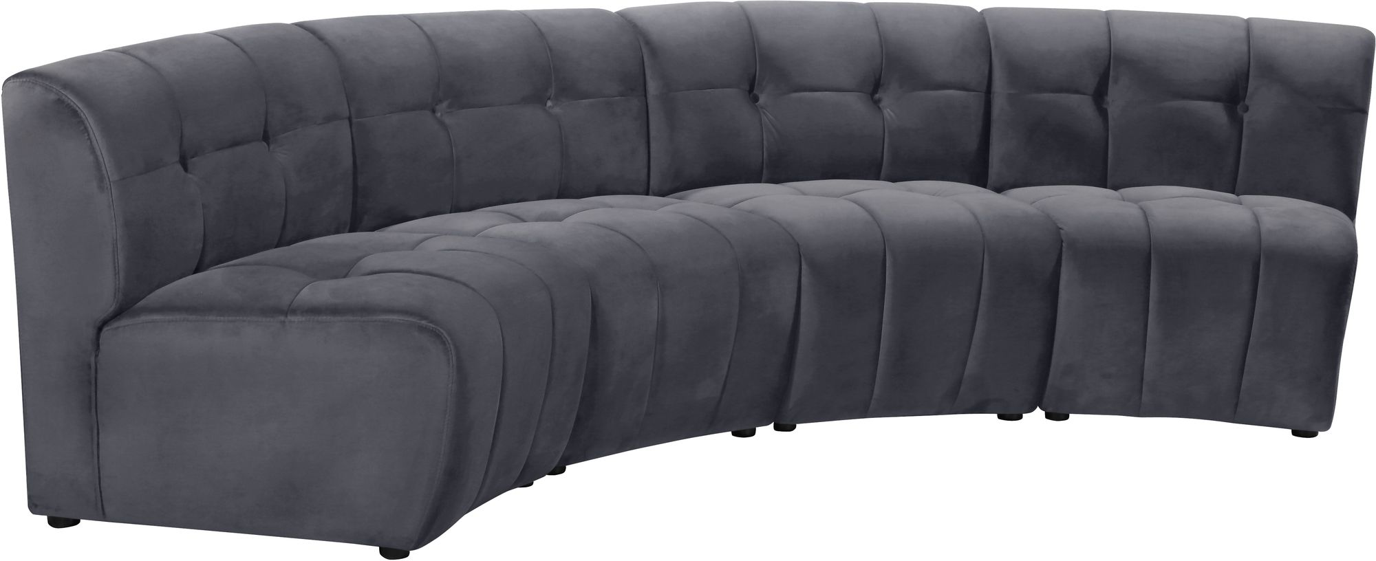 Limitless 123" 4-Piece Modular Velvet Sectional