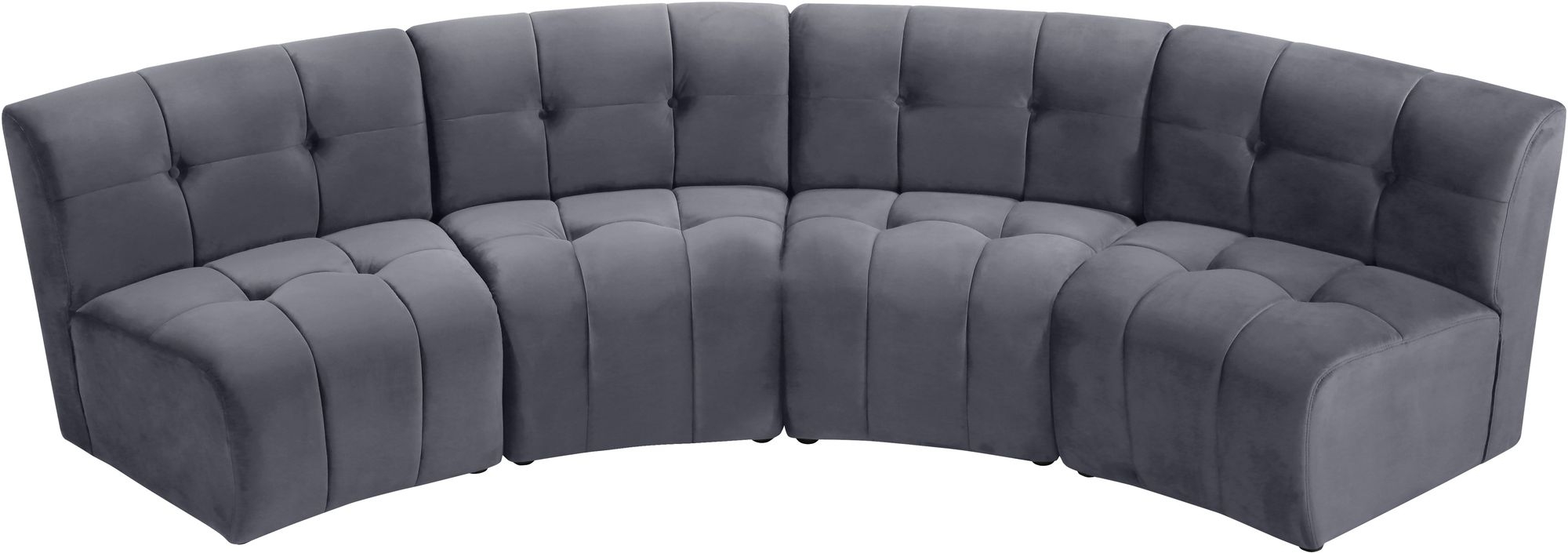 Limitless 123" 4-Piece Modular Velvet Sectional