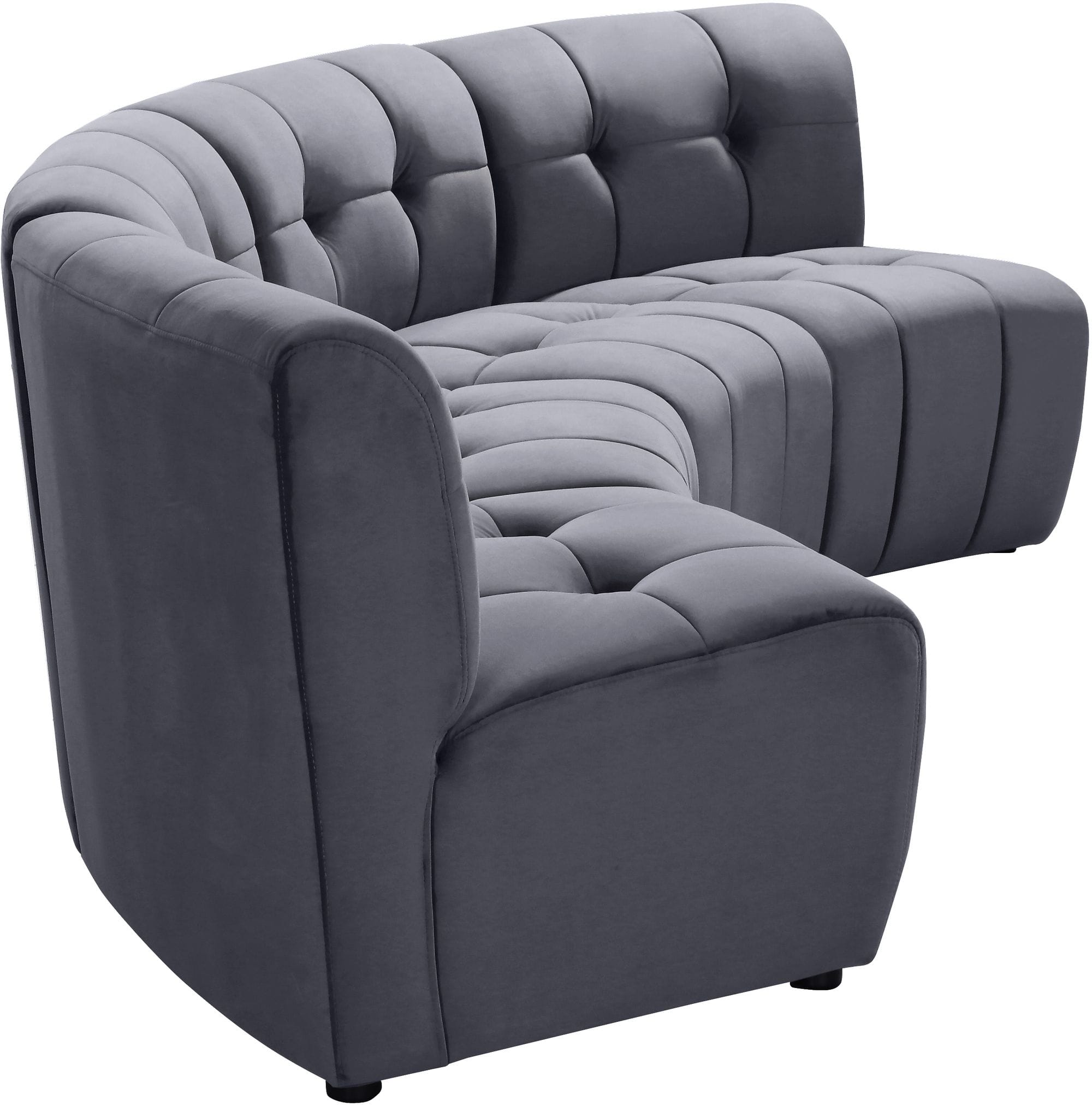 Limitless 123" 4-Piece Modular Velvet Sectional