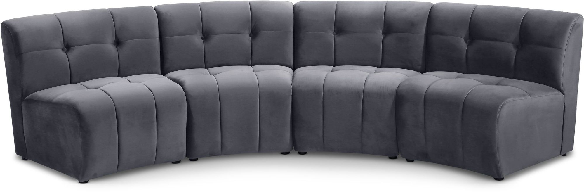 Limitless 123" 4-Piece Modular Velvet Sectional