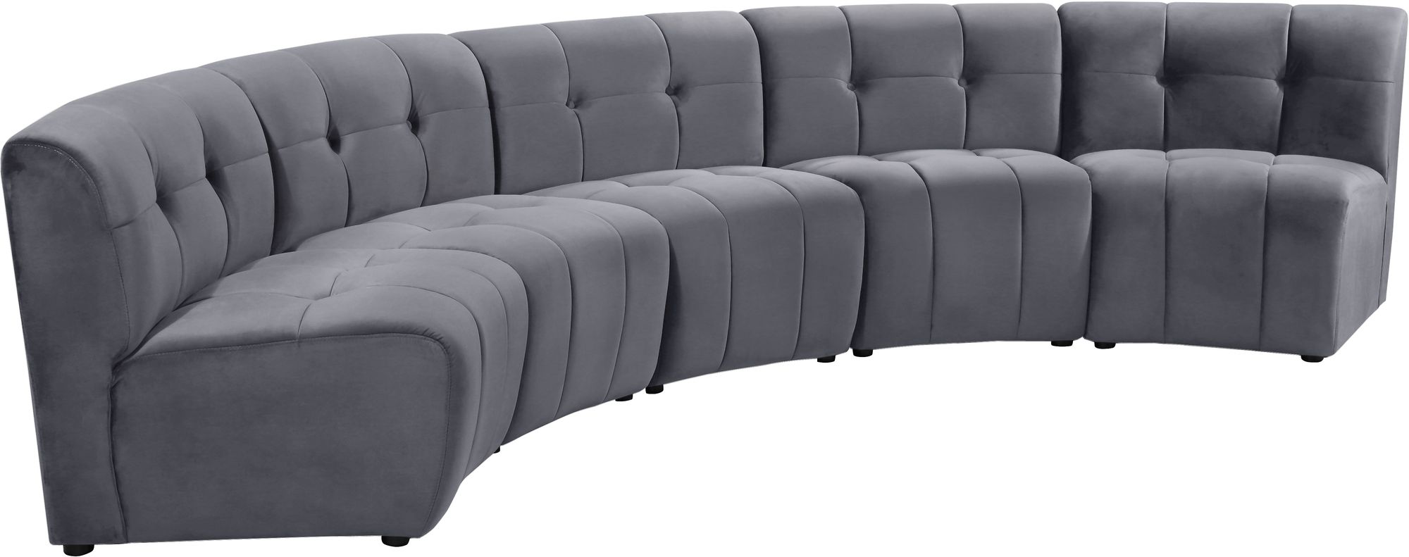 Limitless 145" 5-Piece Modular Velvet Sectional