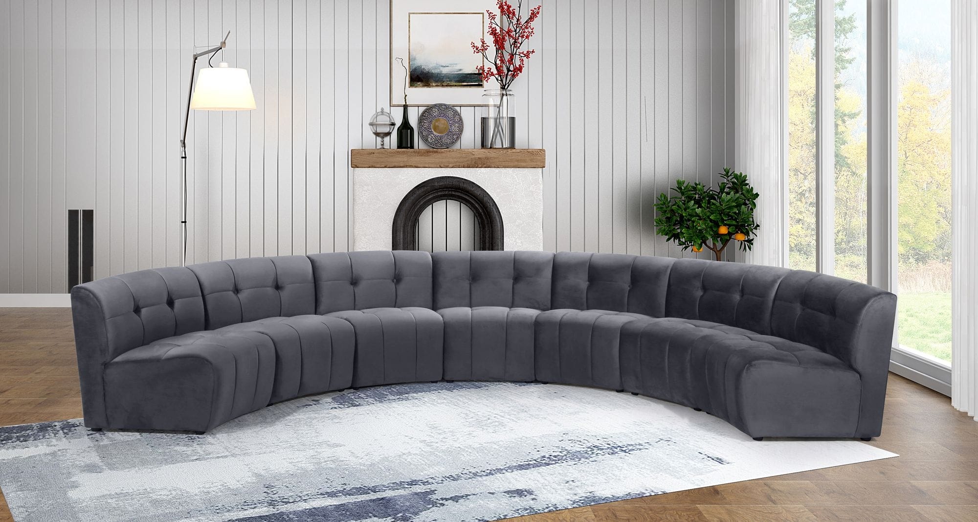 Limitless 170" 7-Piece Modular Velvet Sectional