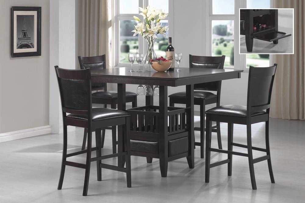 Jaden 47.25" Square Storage Wood Veneer Counter Height Table
