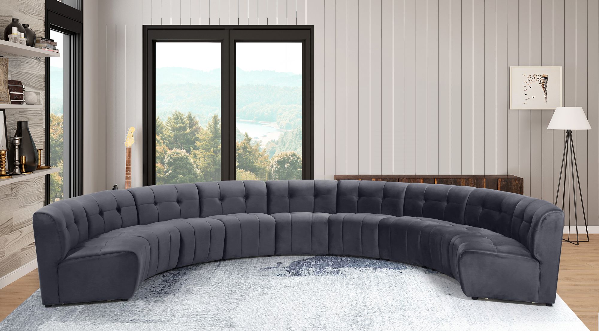 Limitless 173" 9-Piece Modular Velvet Sectional