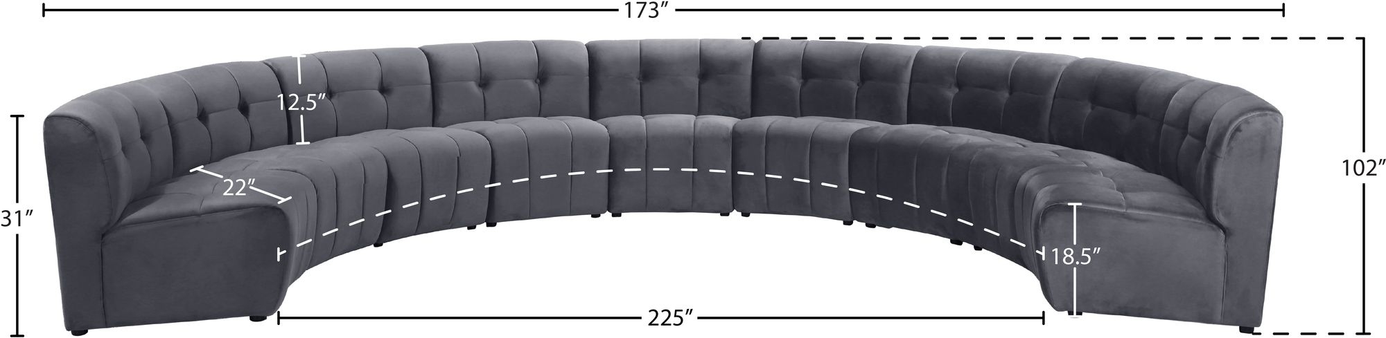 Limitless 173" 9-Piece Modular Velvet Sectional