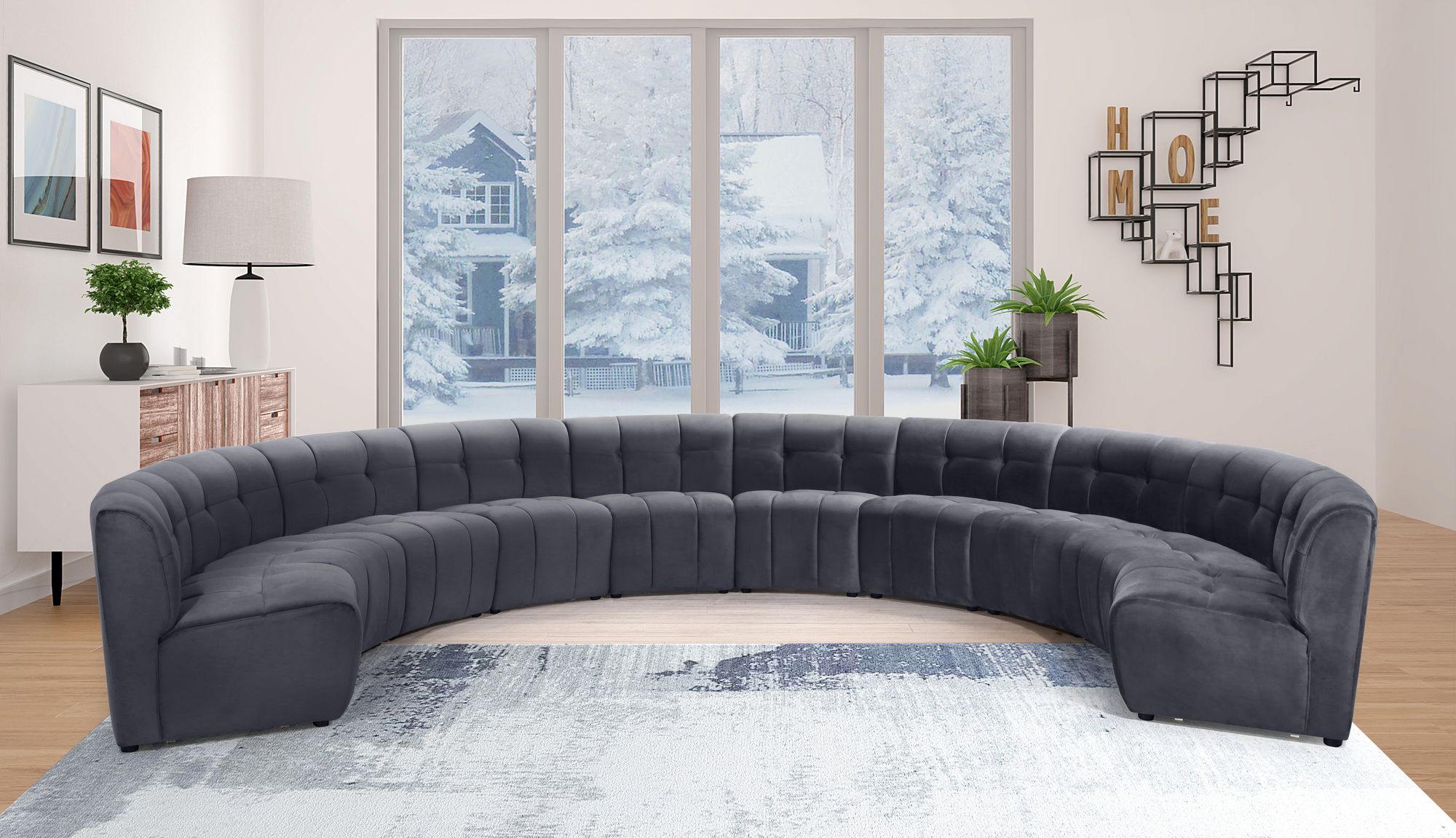 Limitless 173" 10-Piece Modular Velvet Sectional