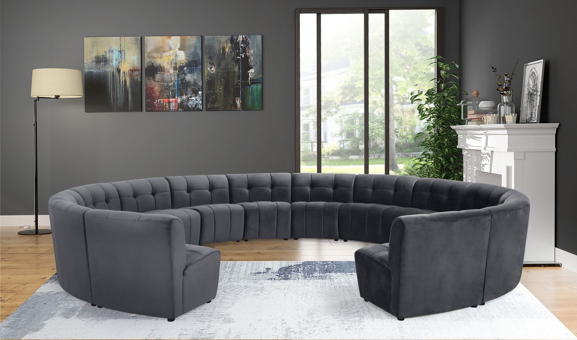 Limitless 173" 14-Piece Modular Velvet Sectional
