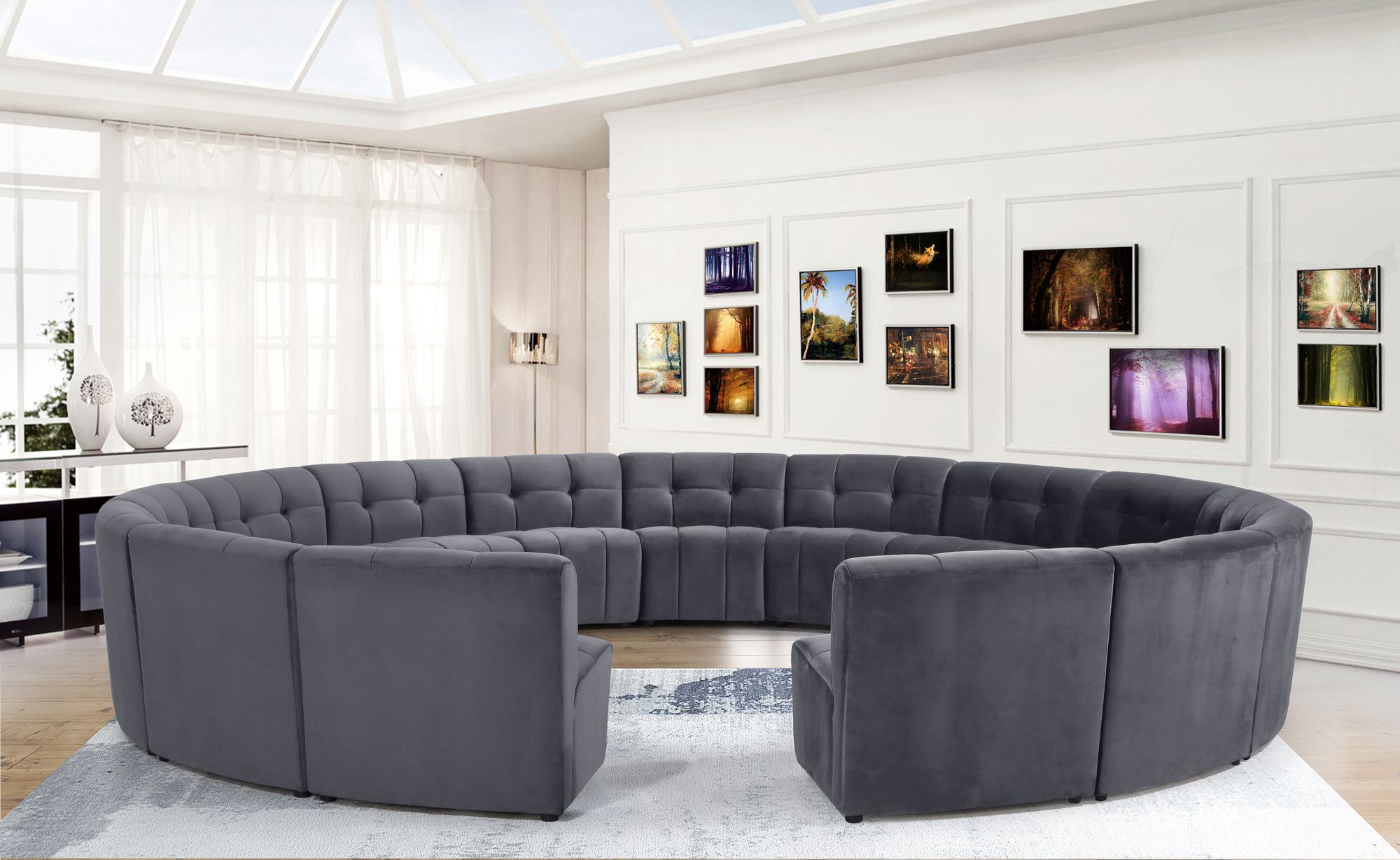 Limitless 173" 15-Piece Modular Velvet Sectional