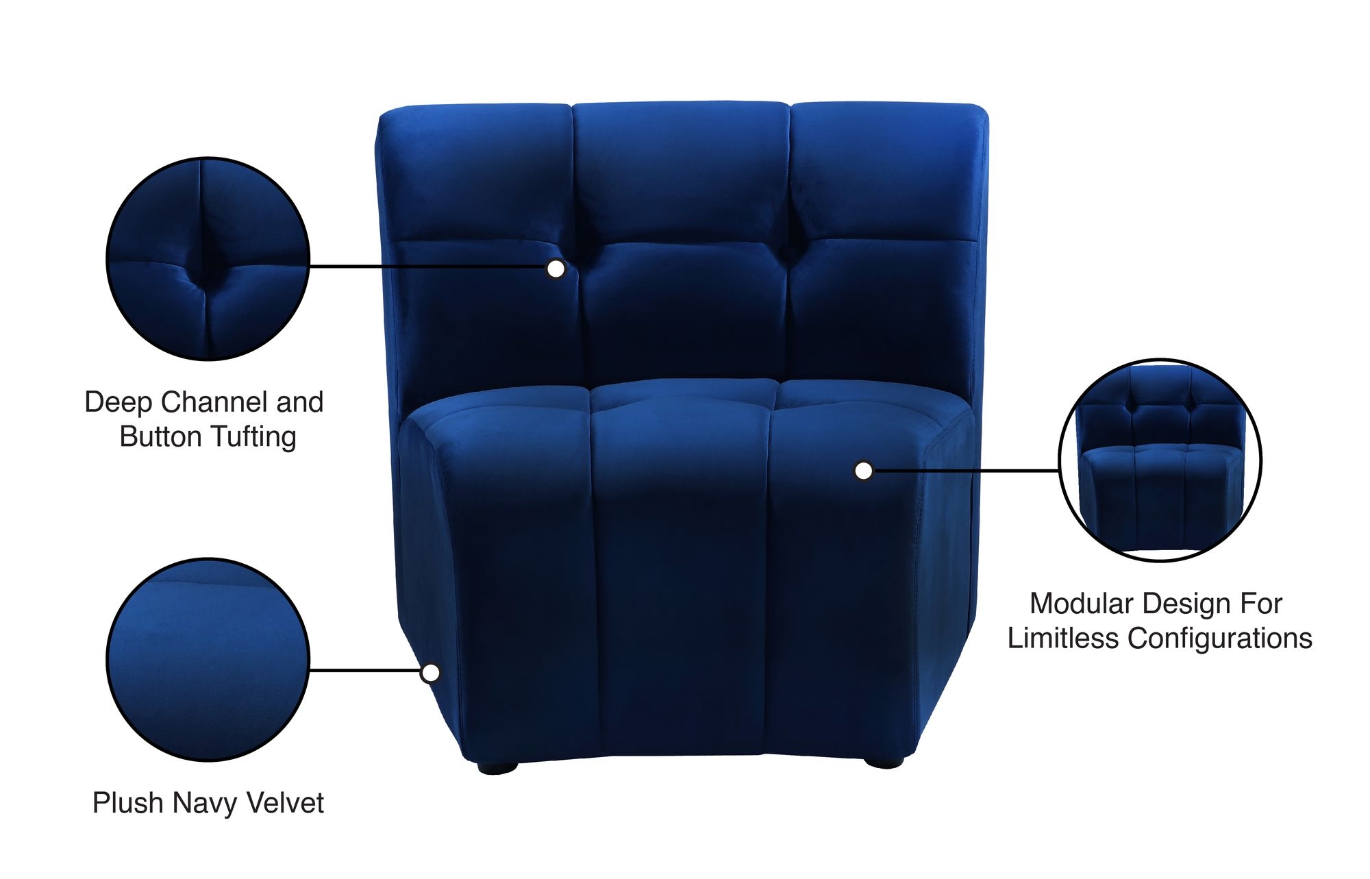 Limitless Modular Velvet Chair