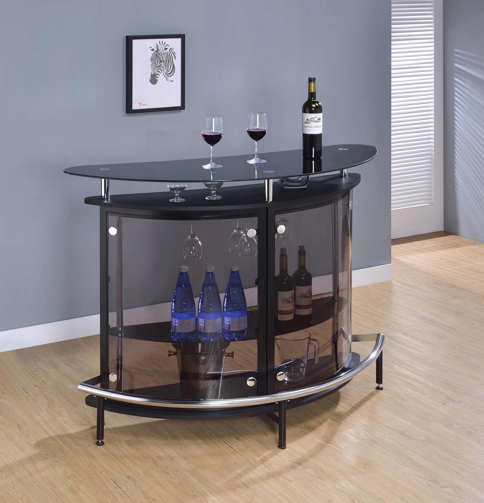 Amarillo Rounded 2-Tier Glass Top Bar Unit