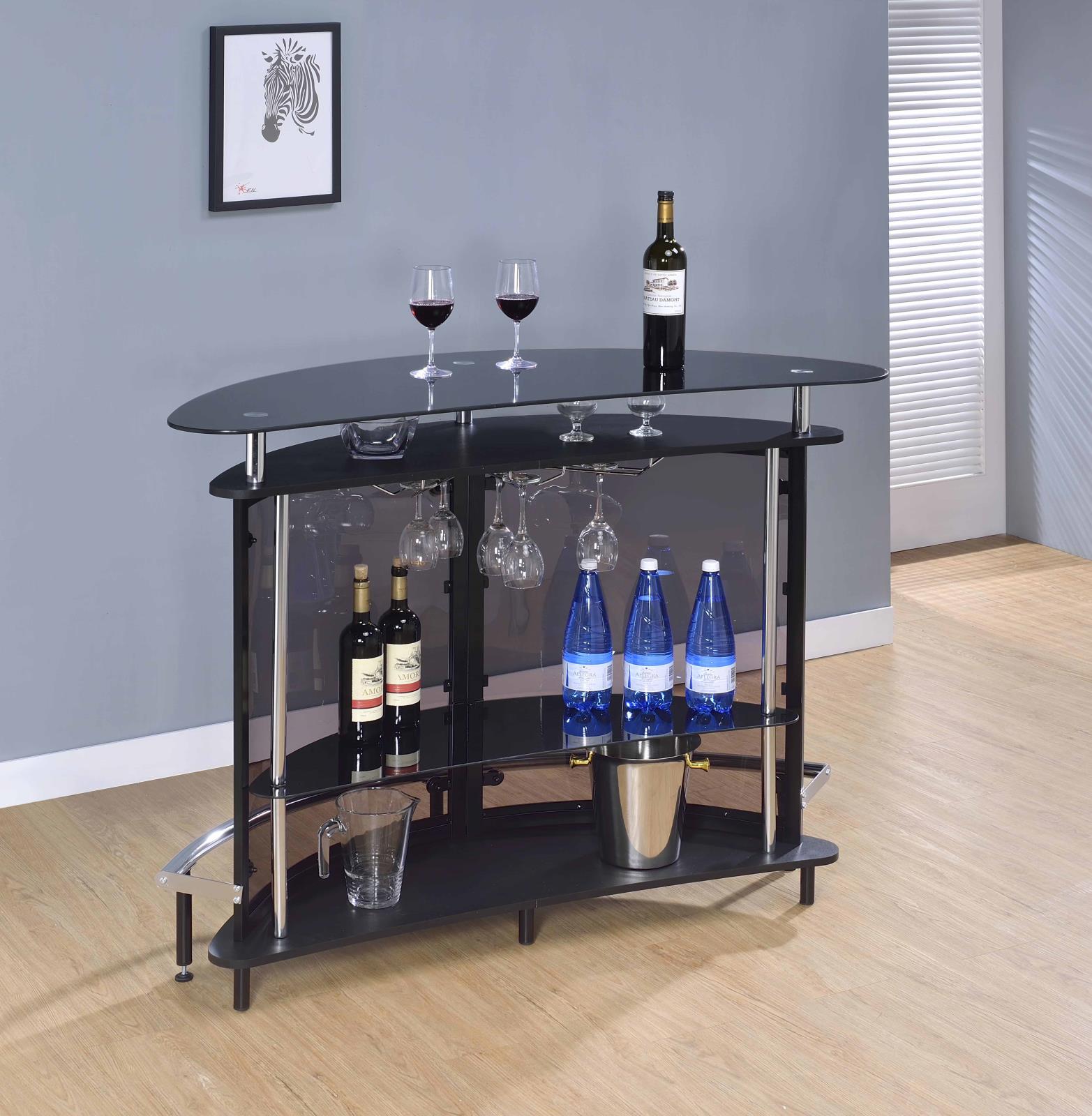 Amarillo Rounded 2-Tier Glass Top Bar Unit