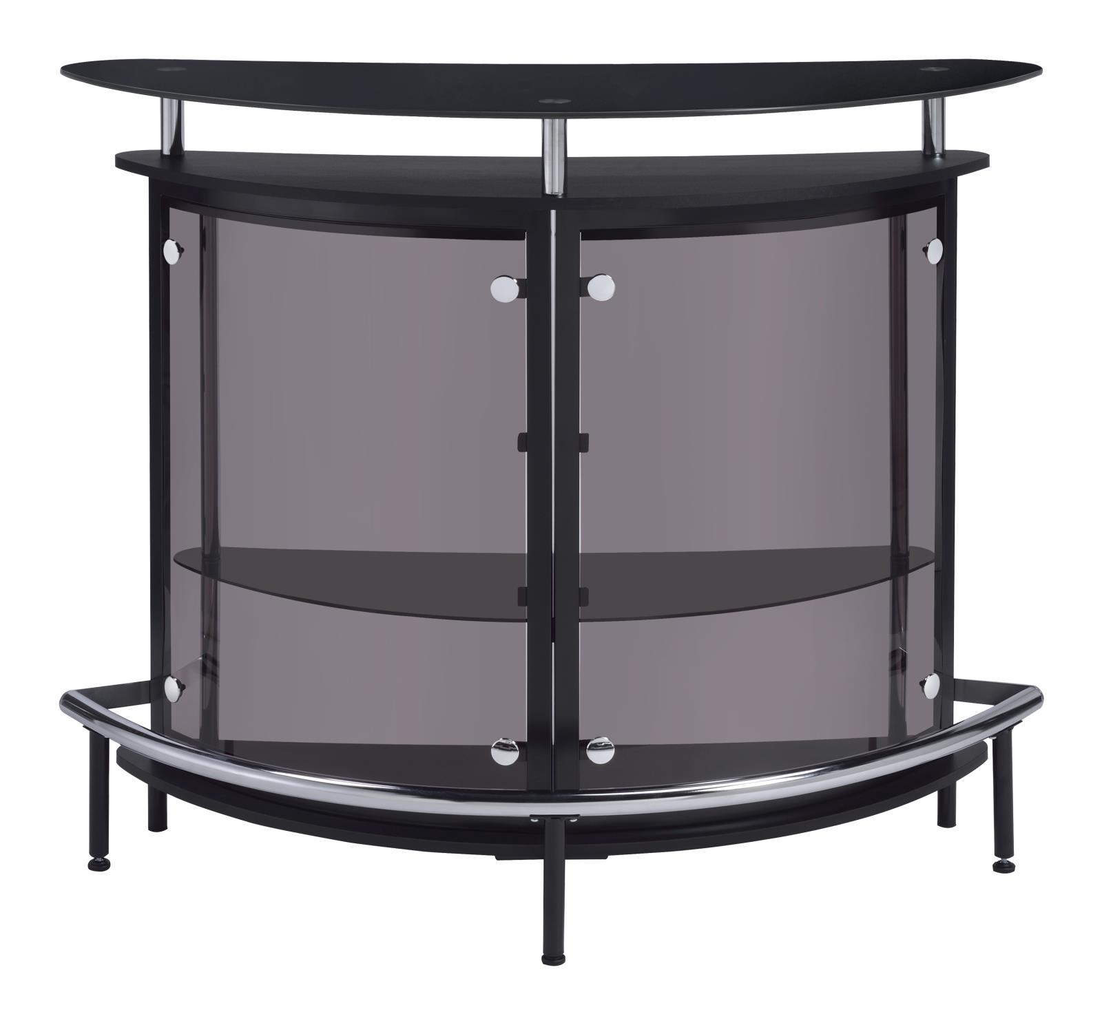 Amarillo Rounded 2-Tier Glass Top Bar Unit