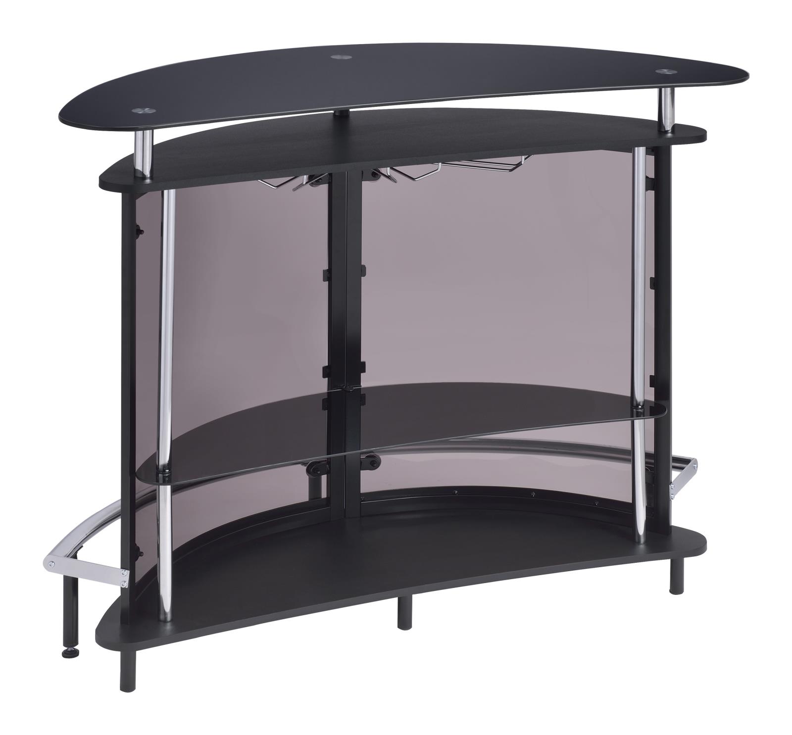 Amarillo Rounded 2-Tier Glass Top Bar Unit