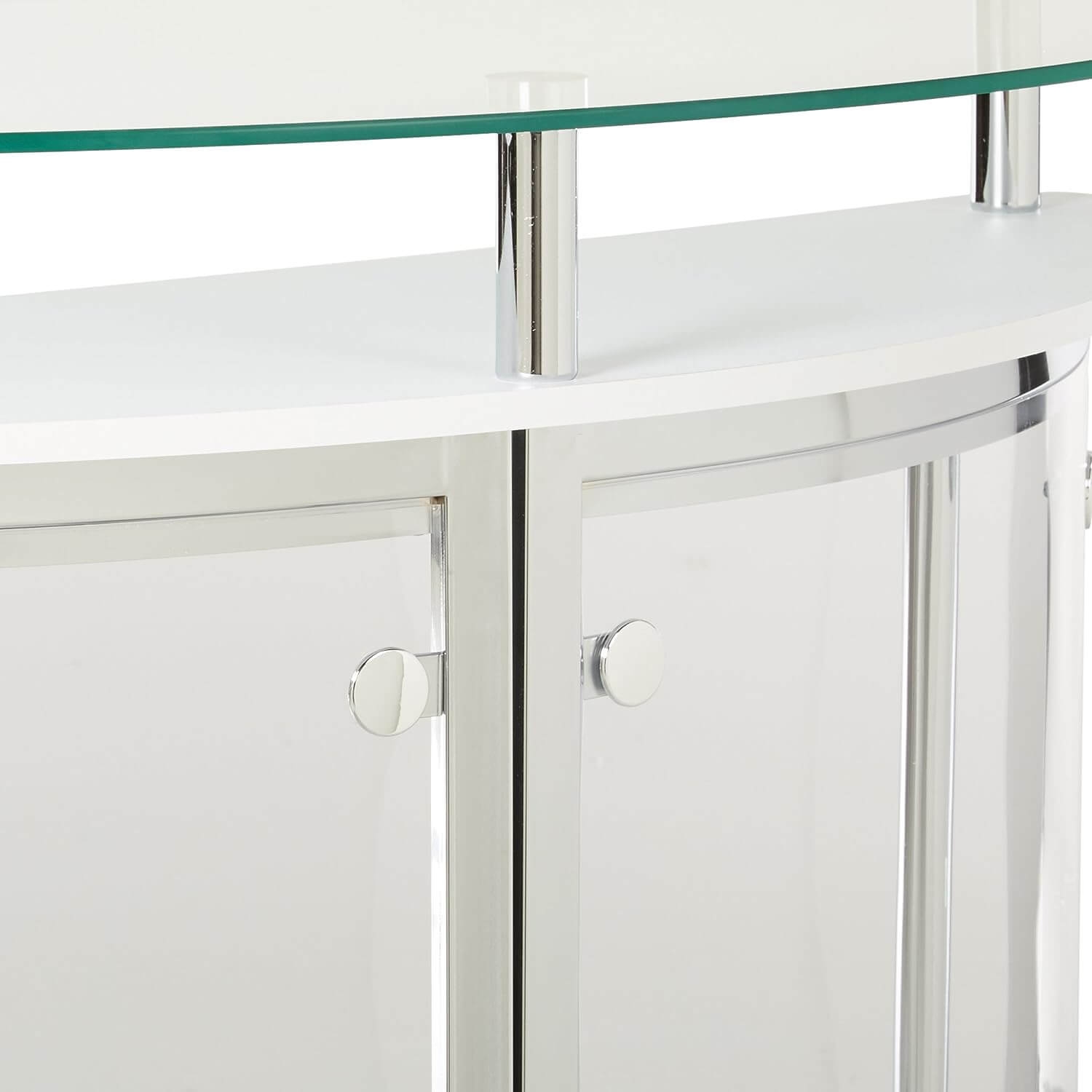 Amarillo Rounded 2-Tier Glass Top Bar Unit