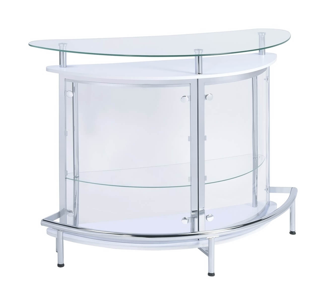 Amarillo Rounded 2-Tier Glass Top Bar Unit