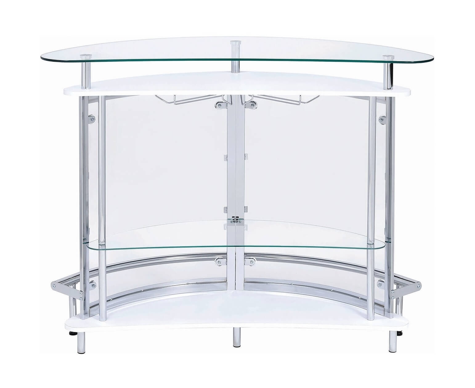 Amarillo Rounded 2-Tier Glass Top Bar Unit