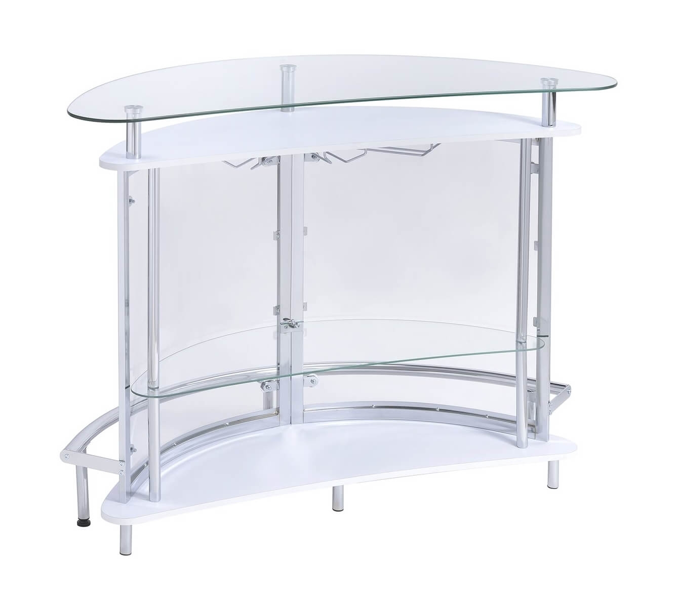 Amarillo Rounded 2-Tier Glass Top Bar Unit