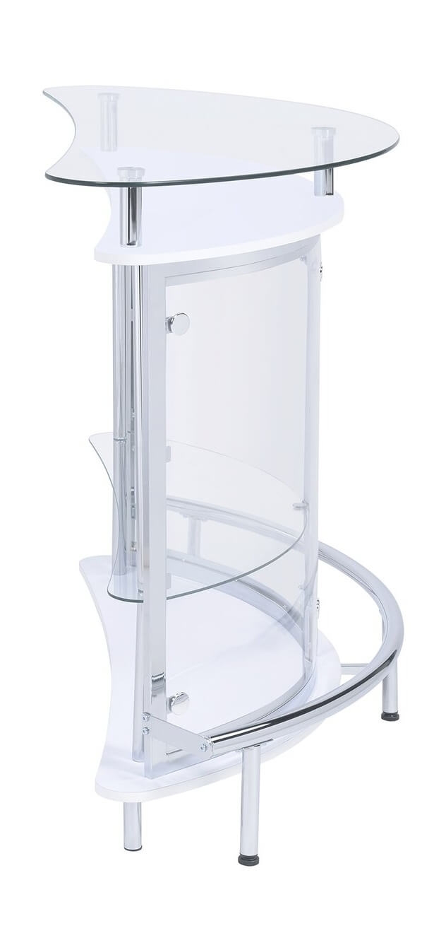 Amarillo Rounded 2-Tier Glass Top Bar Unit