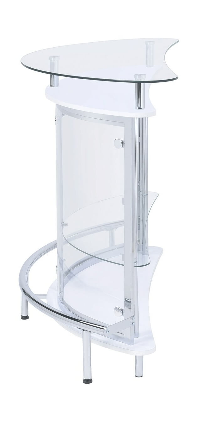 Amarillo Rounded 2-Tier Glass Top Bar Unit