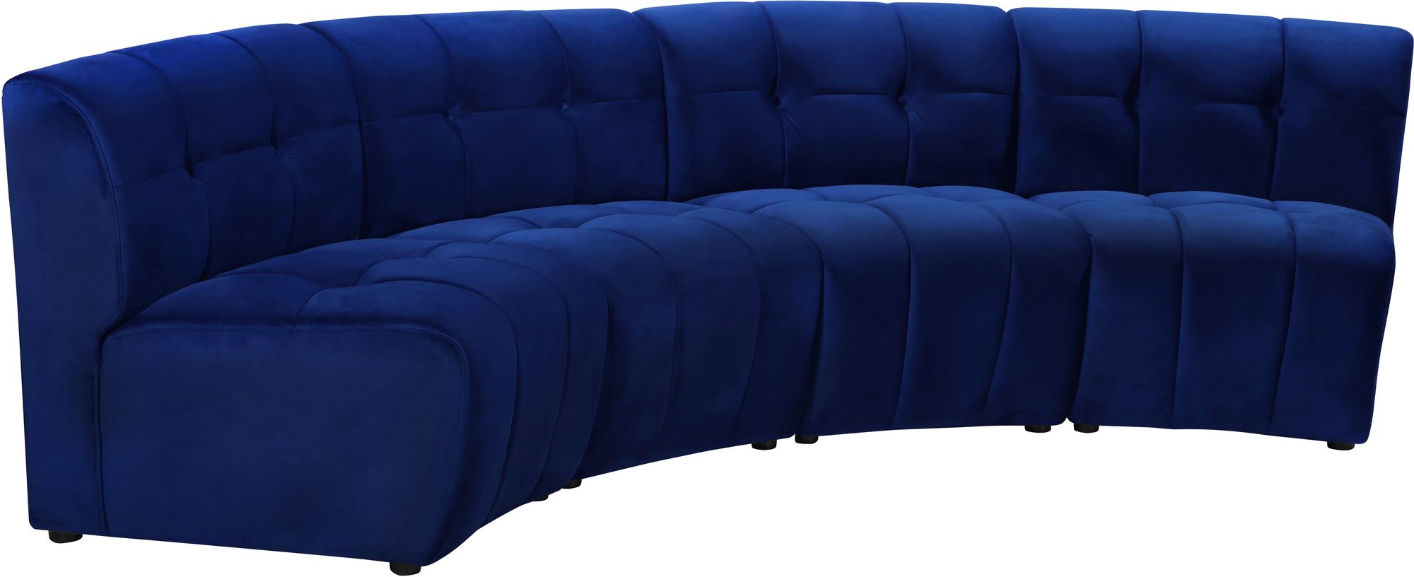 Limitless 123" 4-Piece Modular Velvet Sectional