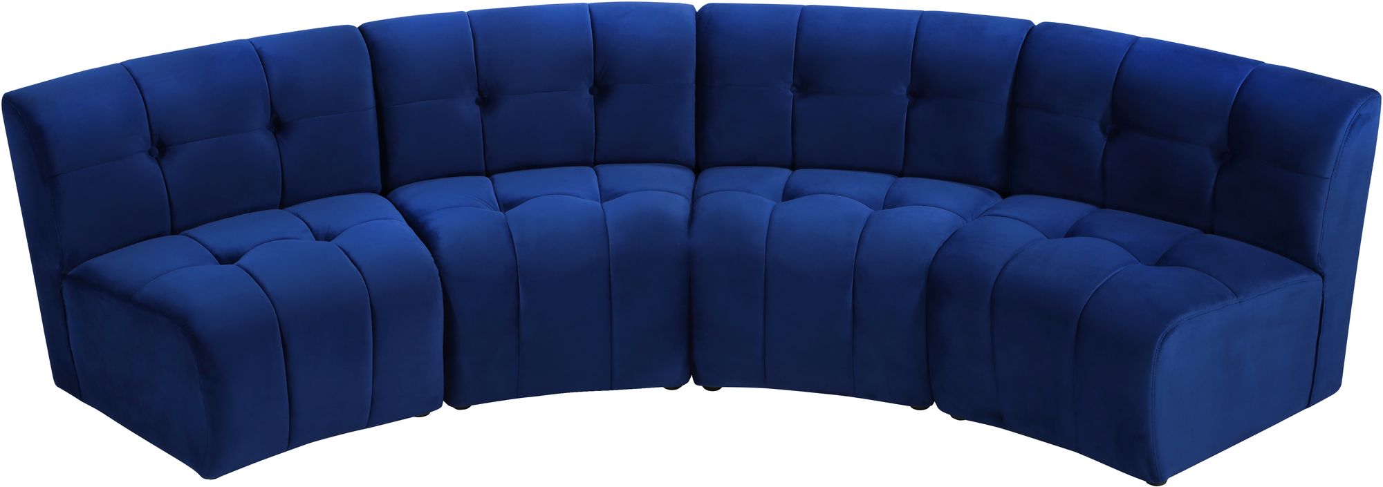 Limitless 123" 4-Piece Modular Velvet Sectional