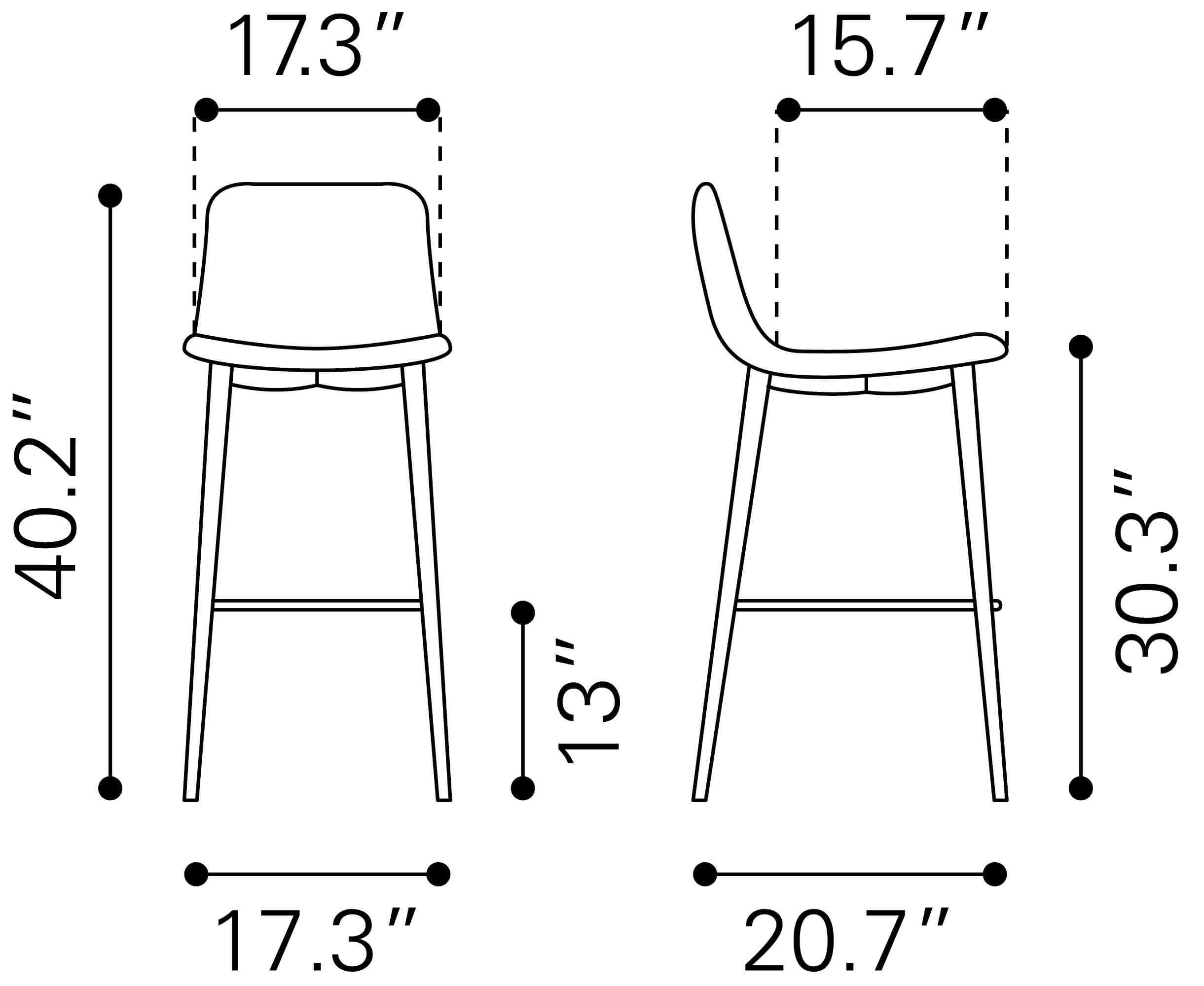 Tangiers Bar Chair, Taupe by Zuo Modern