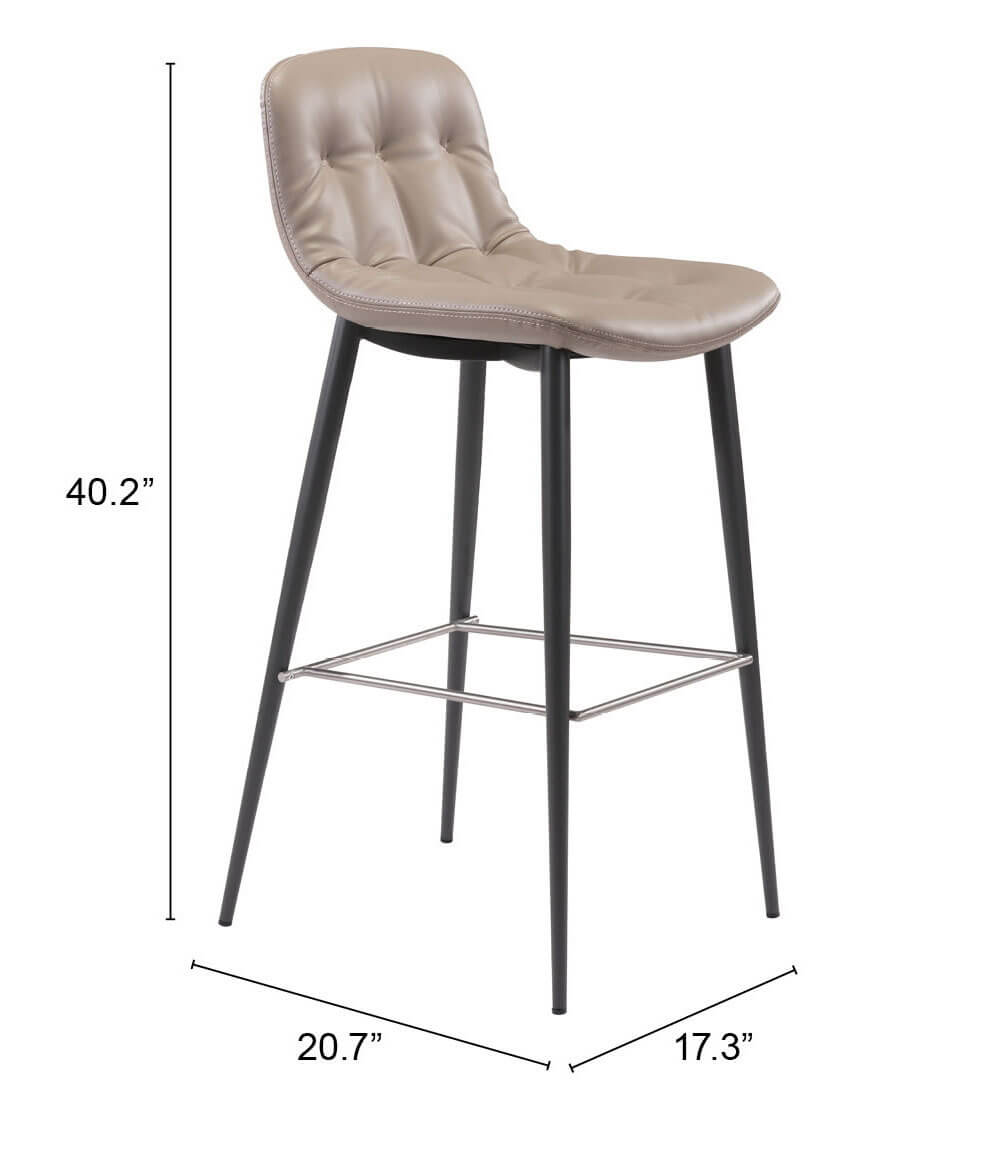 Tangiers Bar Chair, Taupe by Zuo Modern