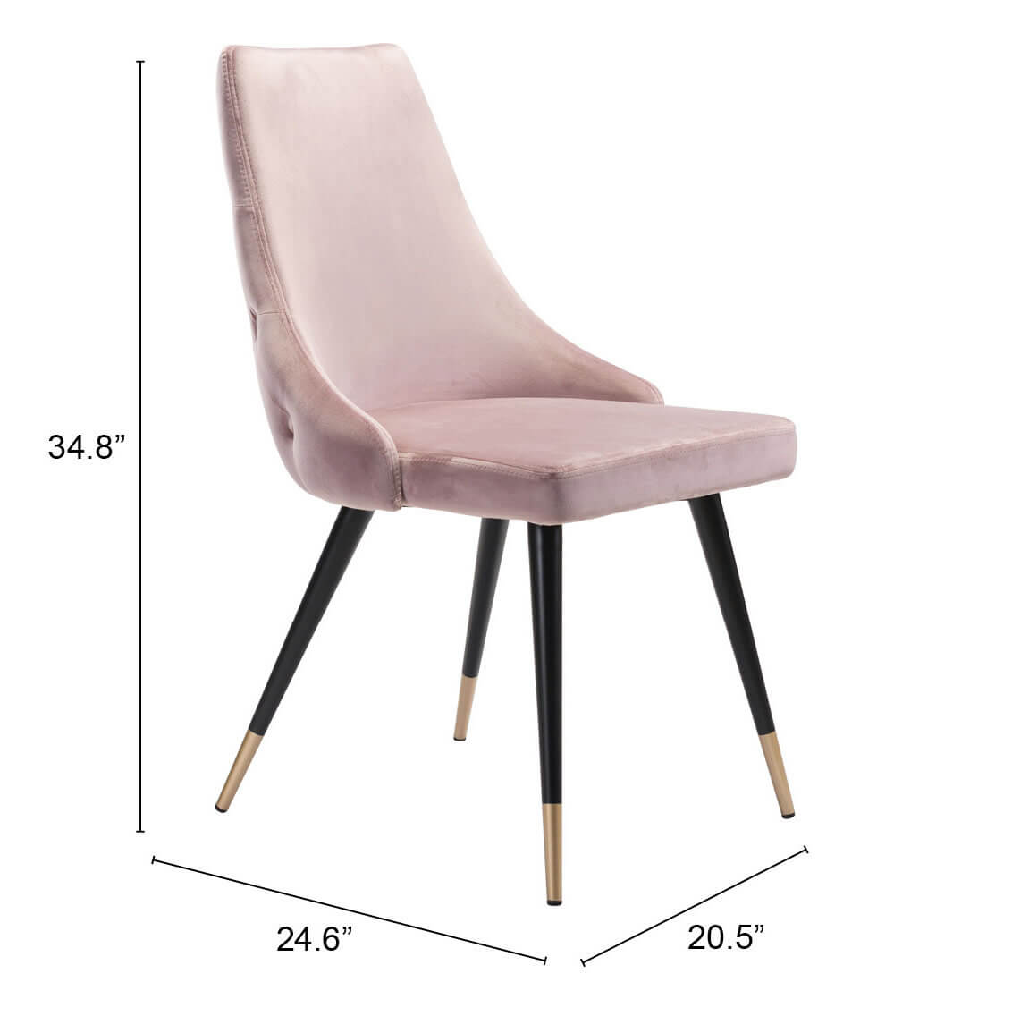 Piccolo Dining Chair, Pink by Zuo Modern