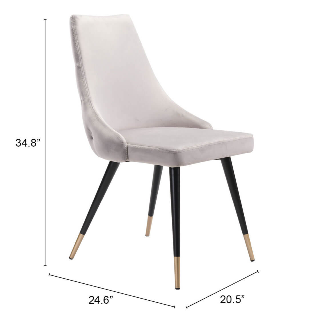 Piccolo Dining Chair, Gray by Zuo Modern