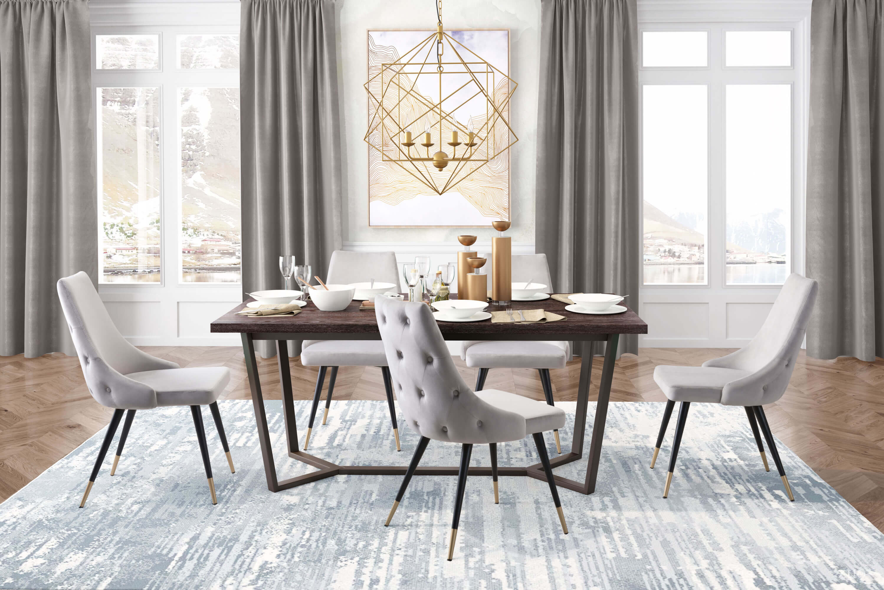 Piccolo Dining Chair, Gray by Zuo Modern