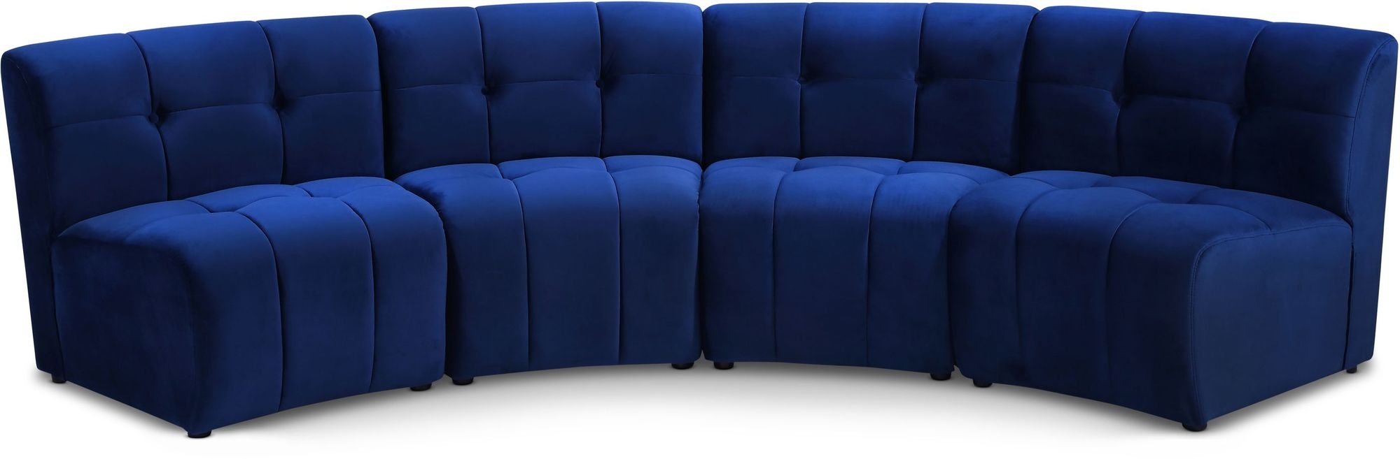 Limitless 123" 4-Piece Modular Velvet Sectional