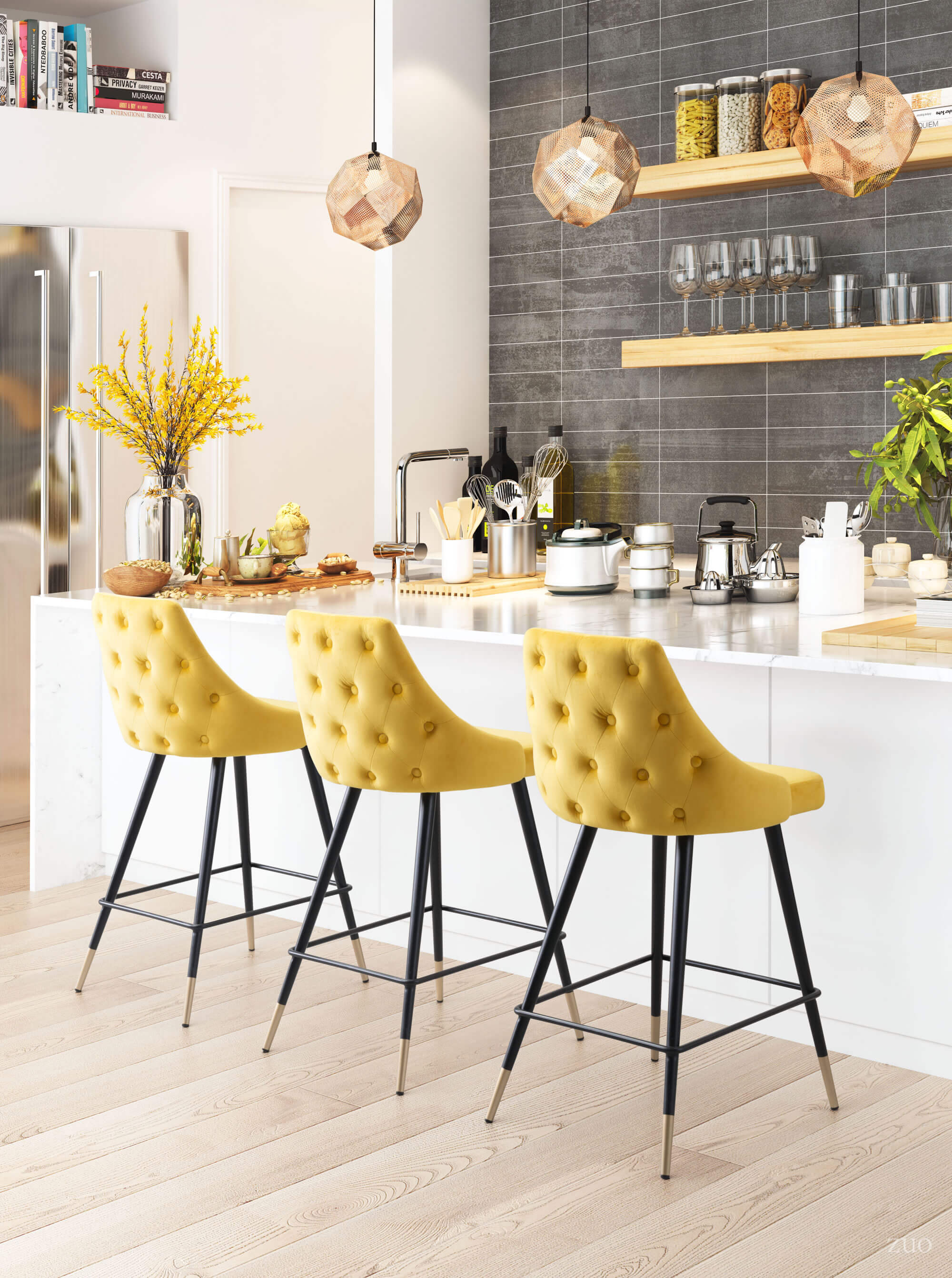 Piccolo Tufted Velvet Counter Chair