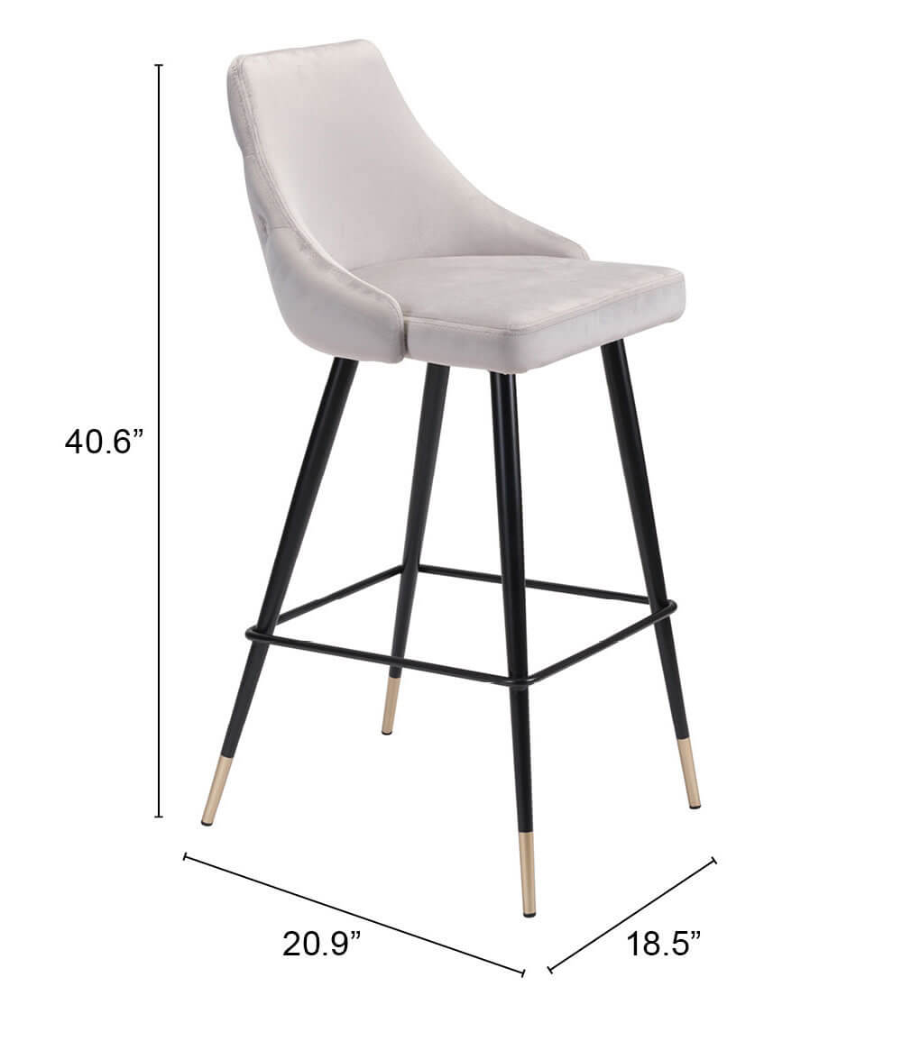 Piccolo Tufted Velvet Bar Chair