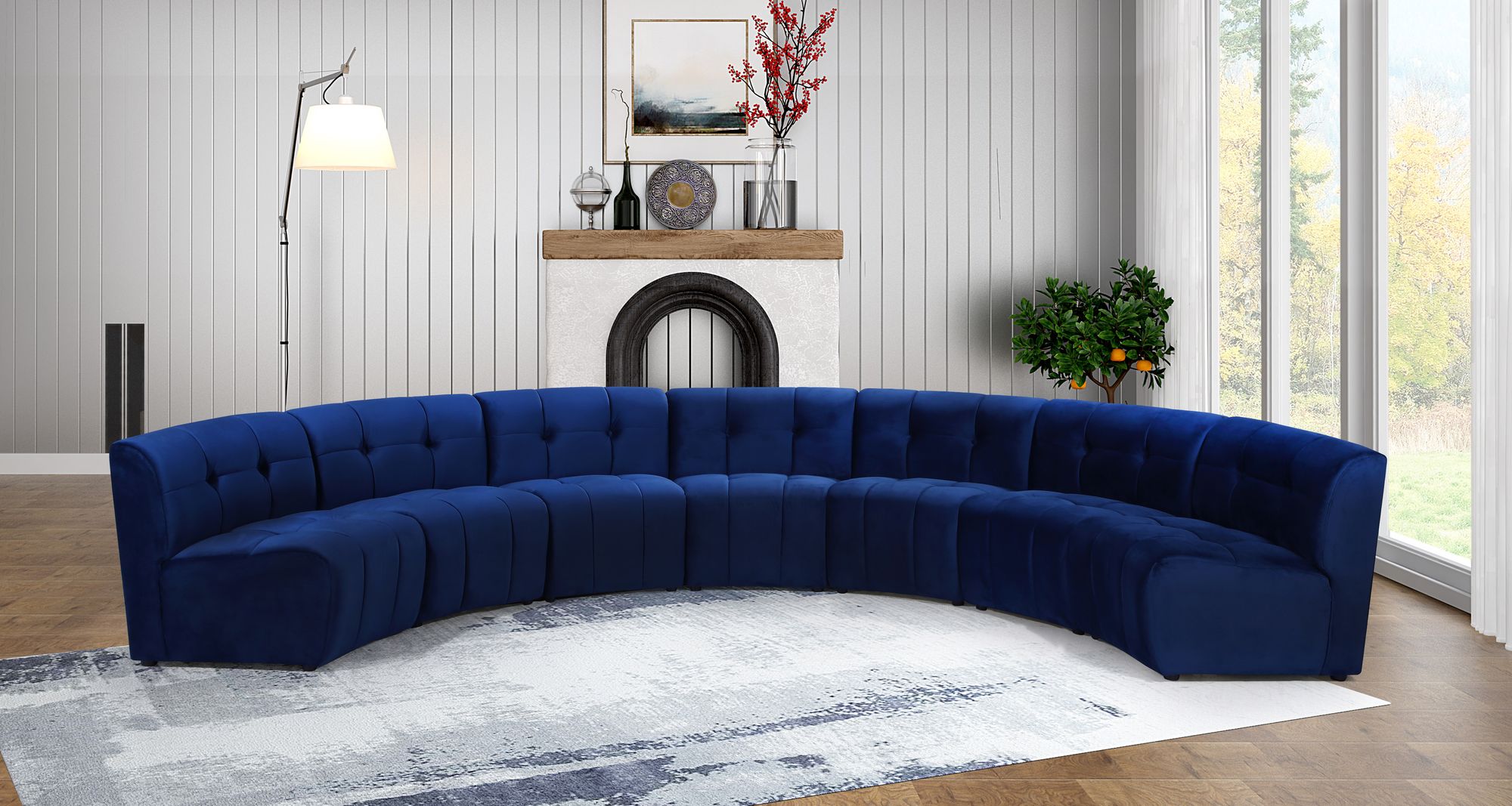 Limitless 170" 7-Piece Modular Velvet Sectional