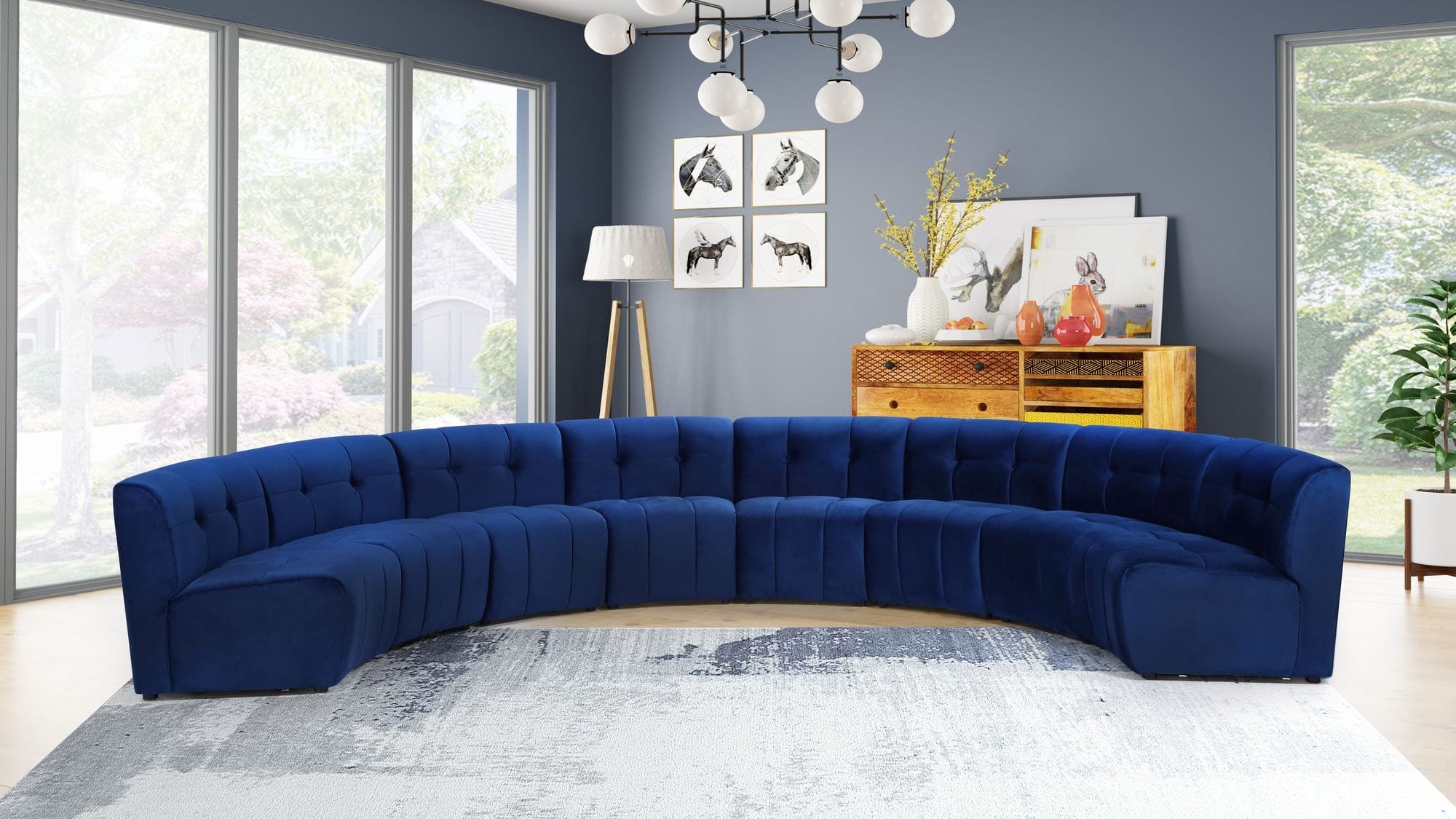 Limitless 173" 8-Piece Modular Velvet Sectional