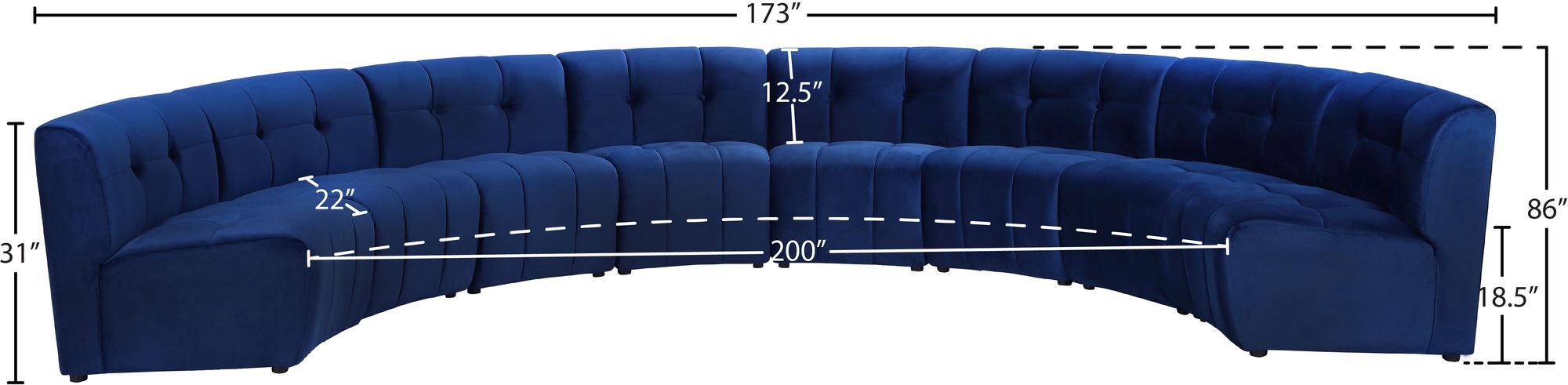 Limitless 173" 8-Piece Modular Velvet Sectional