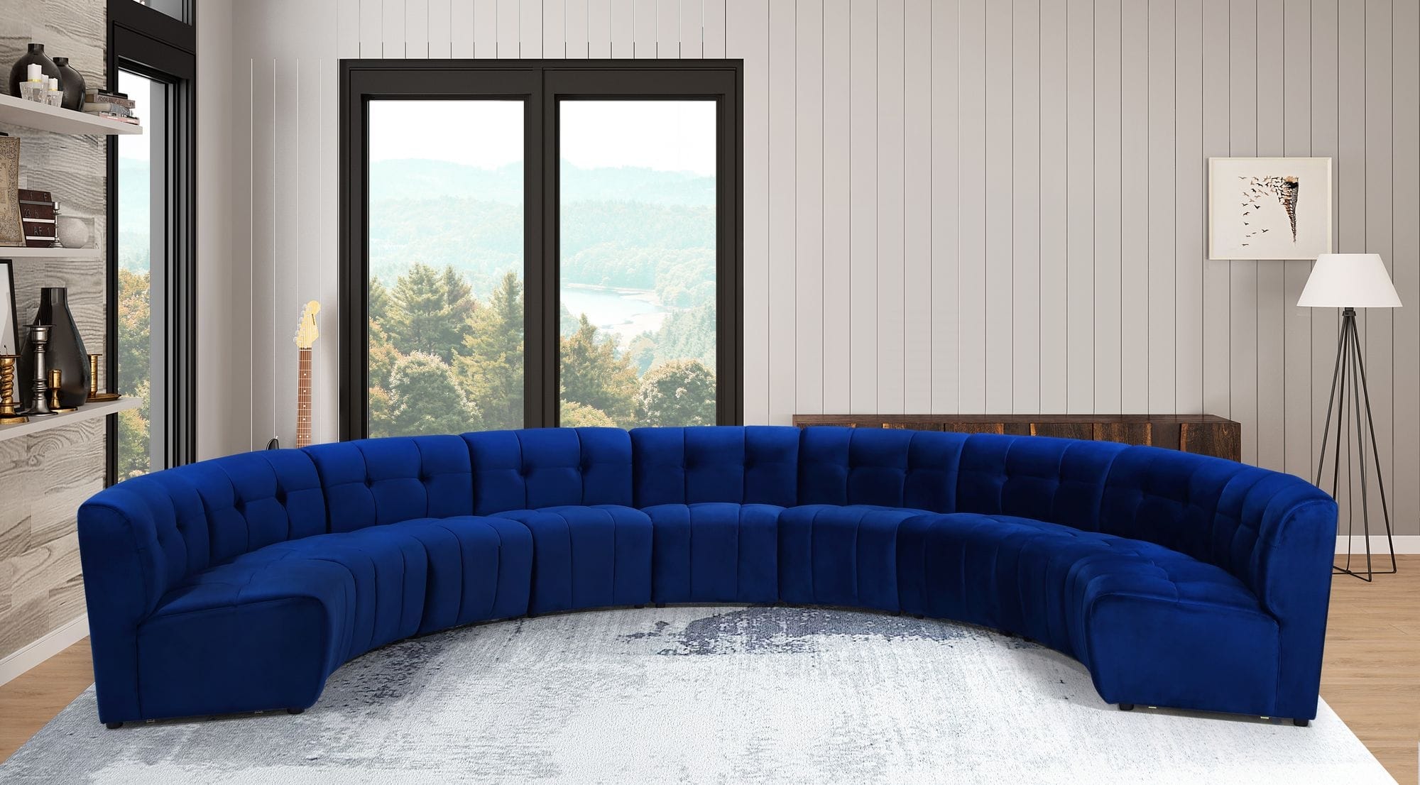 Limitless 173" 9-Piece Modular Velvet Sectional