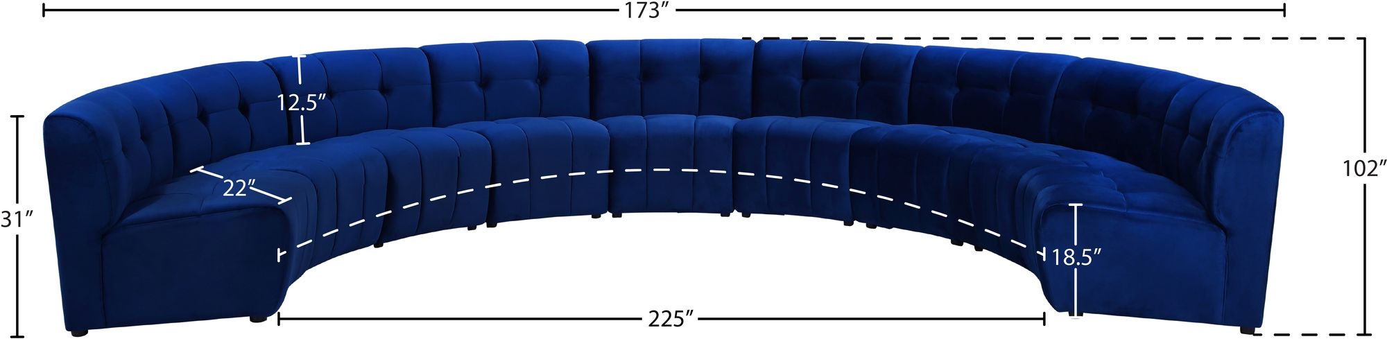 Limitless 173" 9-Piece Modular Velvet Sectional